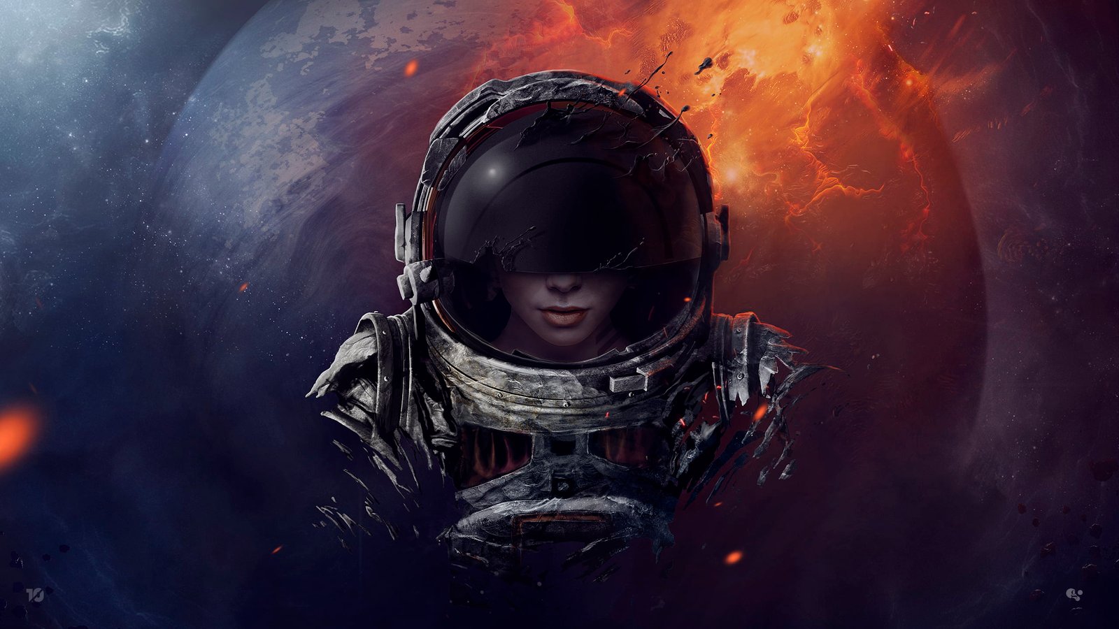 astronaut digital wallpaper space 2k