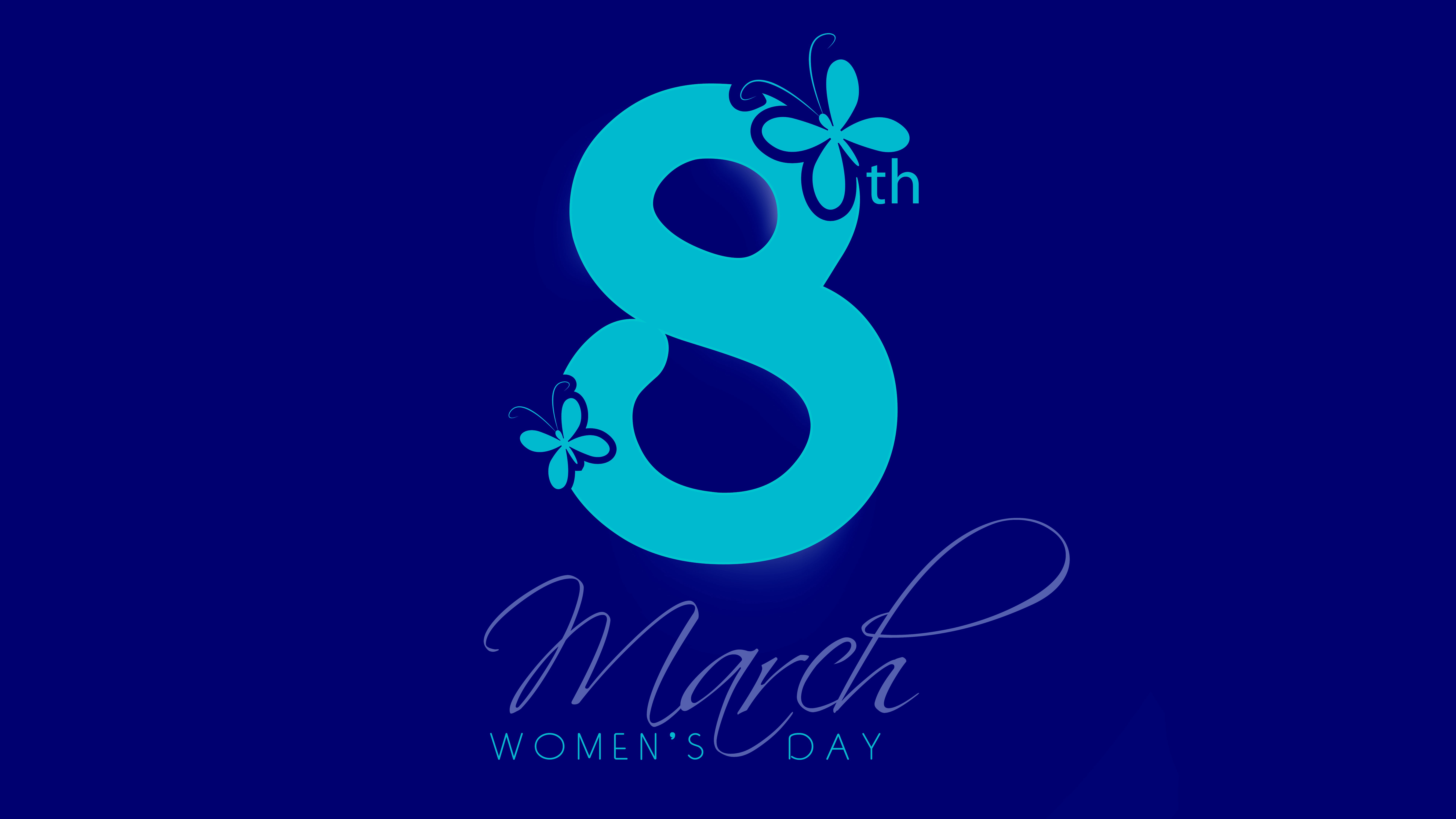 Blue background Womens Day March 8 2k 4k 5k 8k