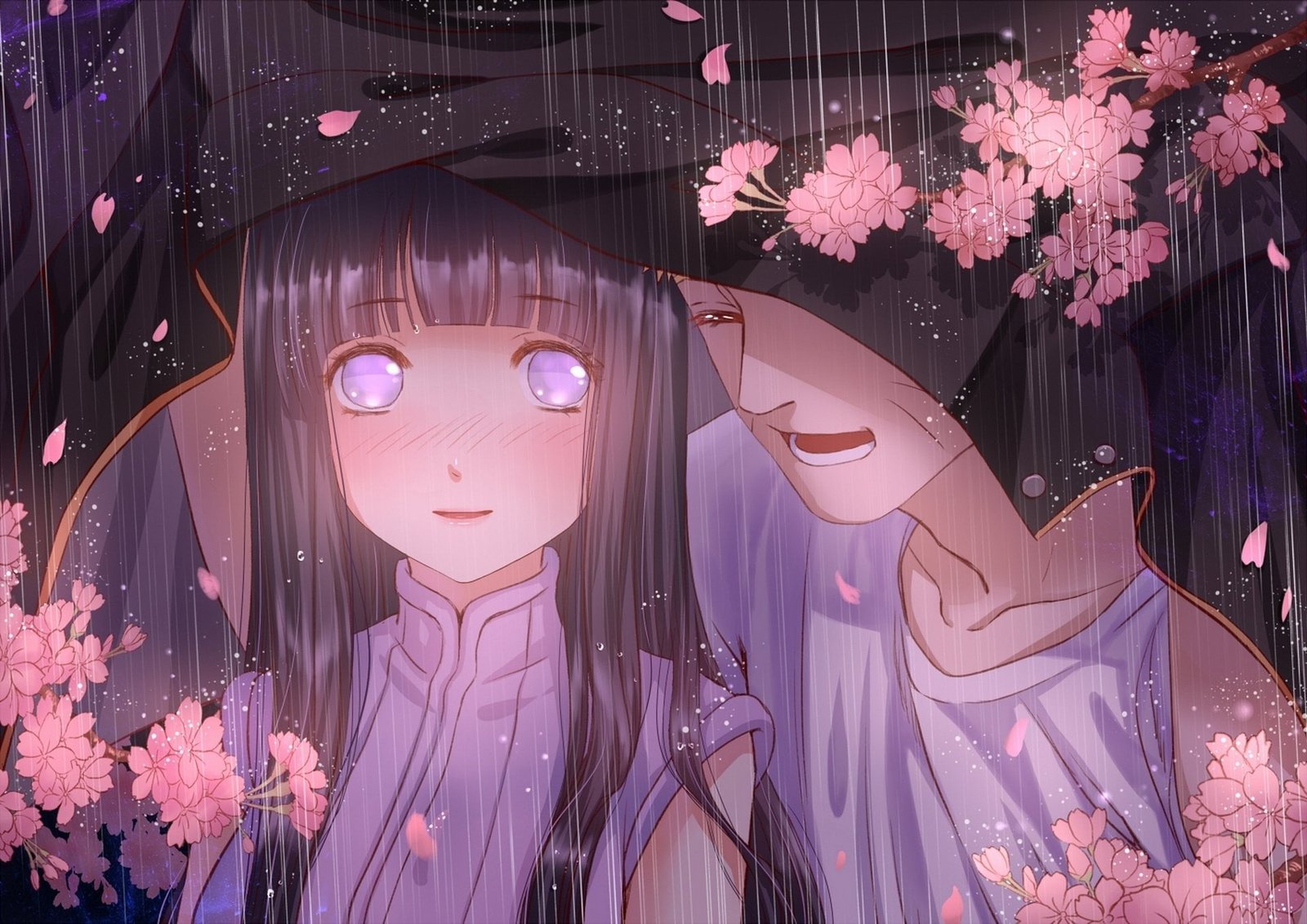 couple anime characters digital wallpaper Naruto Blush Boy 2k
