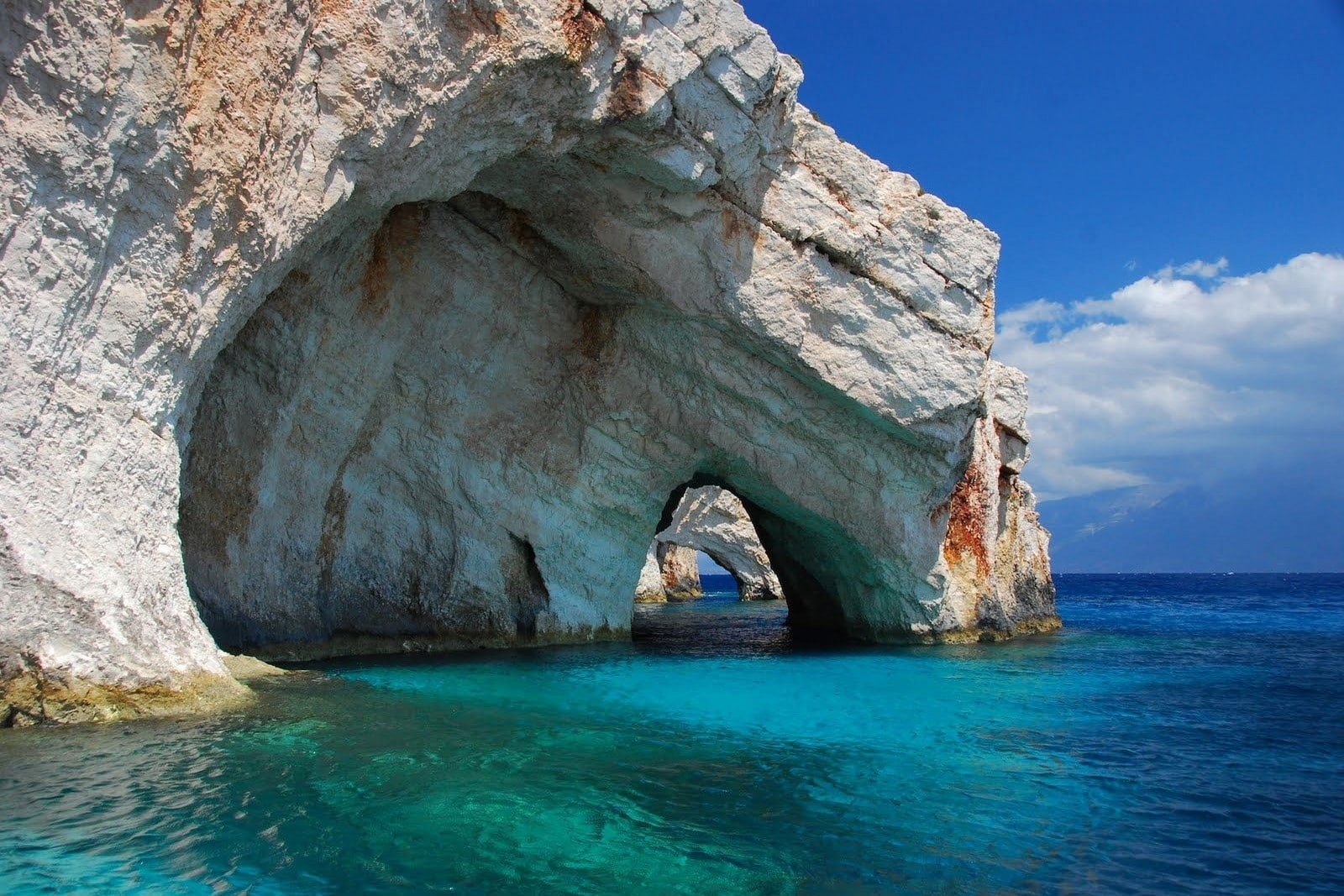 nature landscape rock cave sea turquoise water island 2k