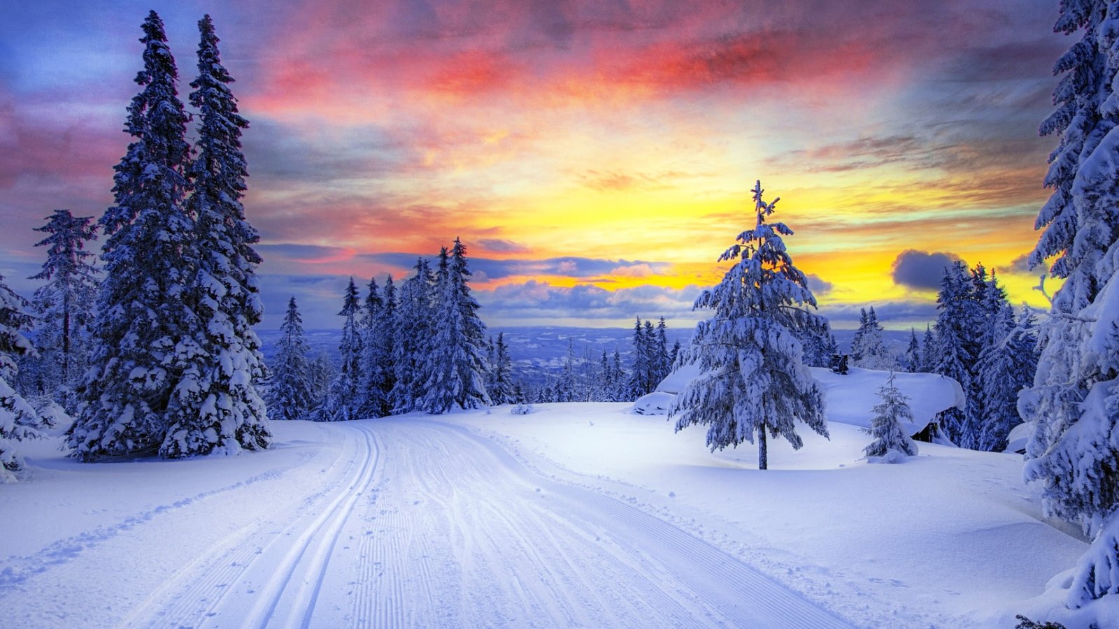 nature landscape scandinavia snow sky water tree travel 2k