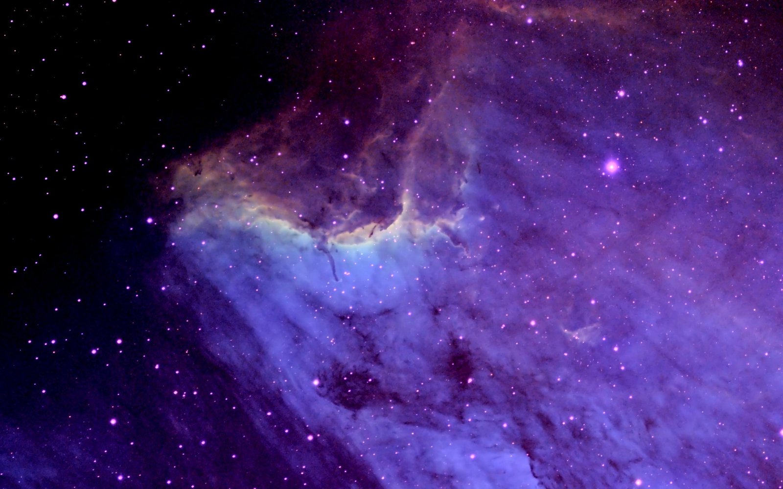 Pelican Nebula purple and black galaxy wallpaper Space 2k