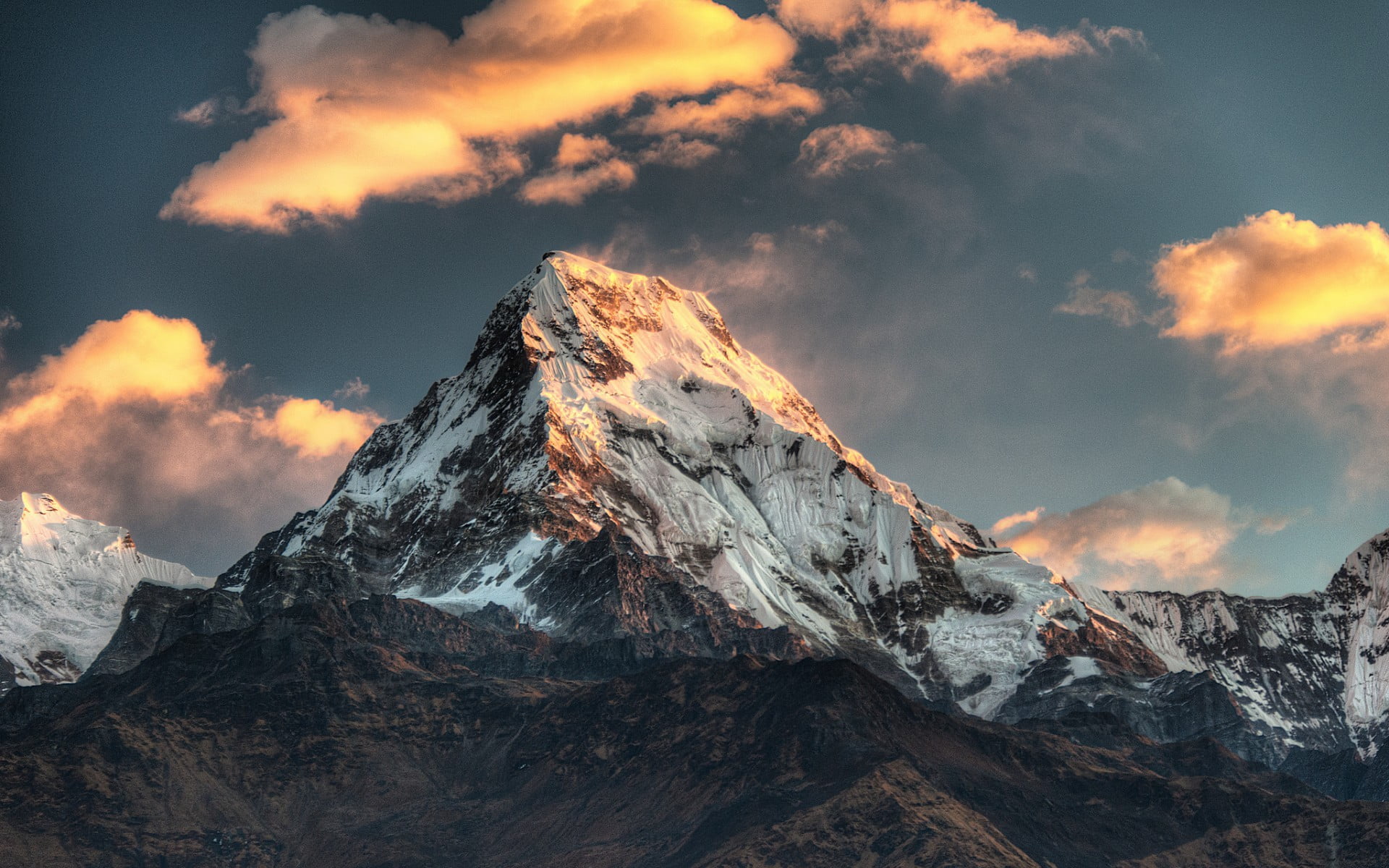 snow covered moutain landscape mountains nature annapurna 2k
