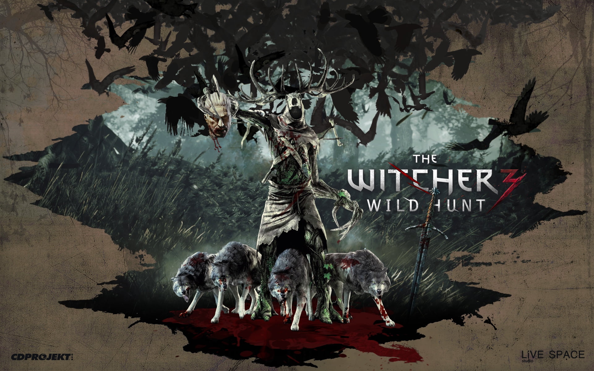 The Witcher 3 Wild Hunt wallpaper art wolves illustration 2k