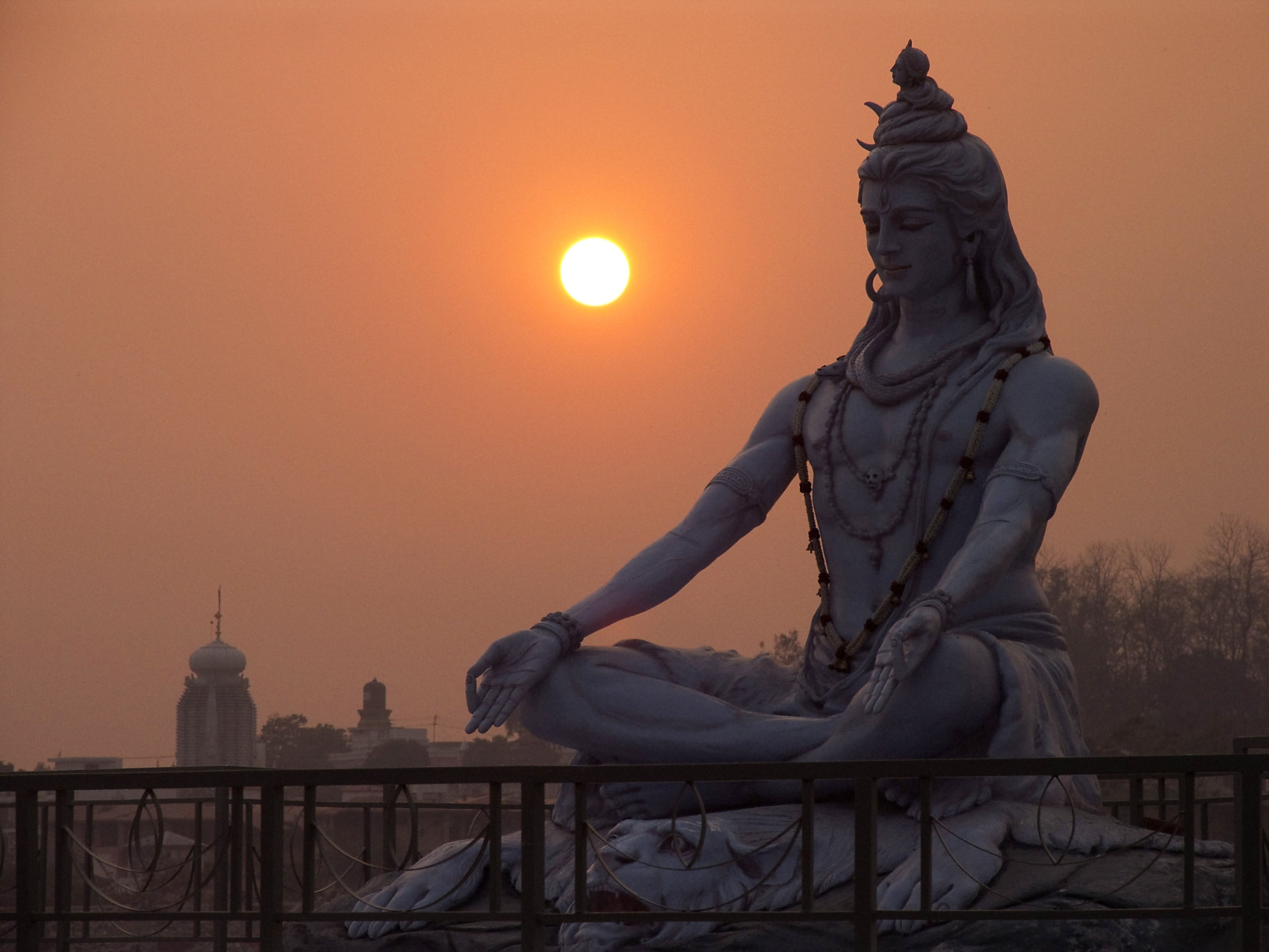 Mahashivratri Sunset Hindu Deity statue Festivals Holidays 2k