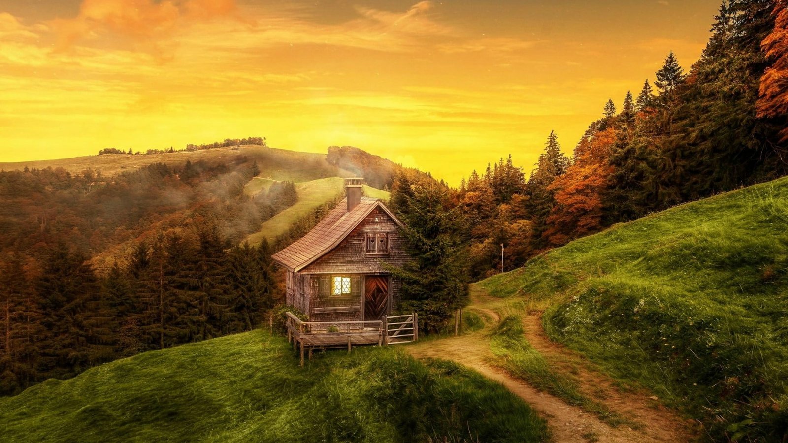 house grass fall goldingen switzerland atzm nnig evening 2k