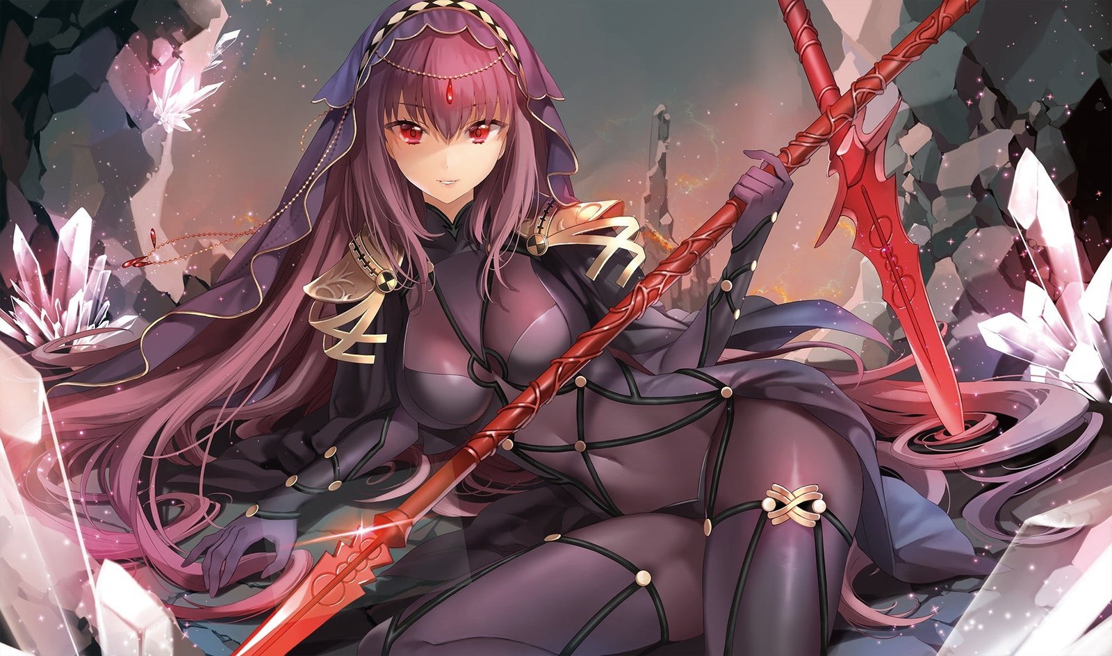 long pink haired female anime character illustration girls 2k