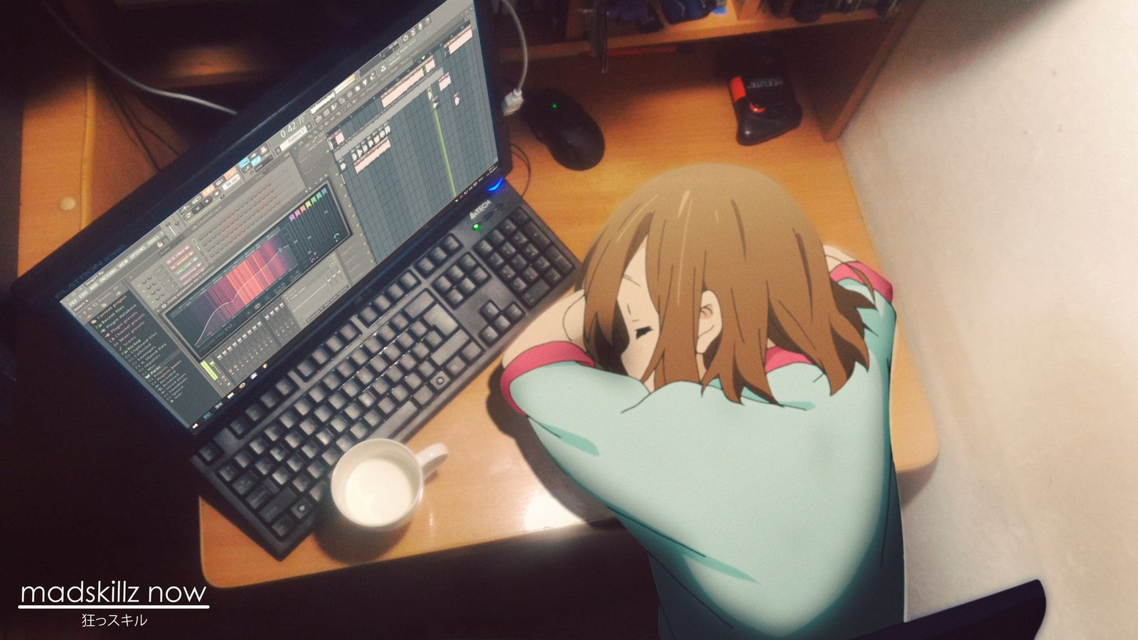 brown haired female anime wallpaper girls K ON Hirasawa Yui 2k