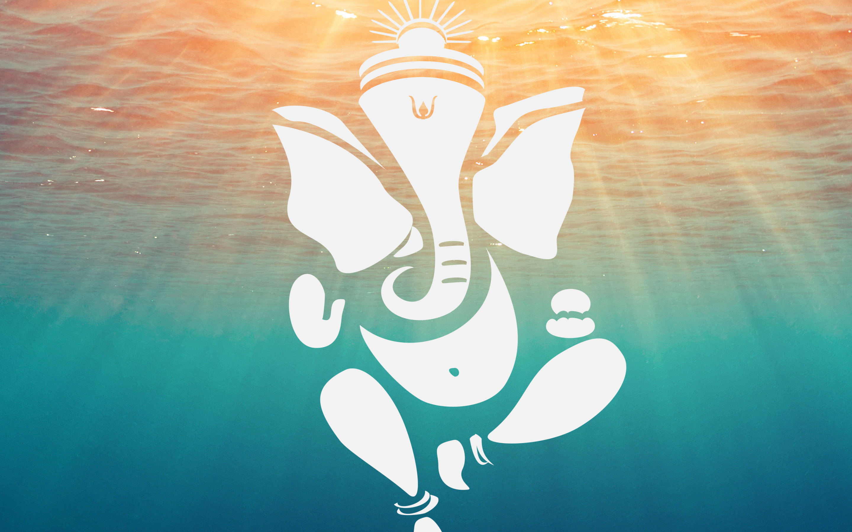 Lord Ganesha Deep Ocean Water elephant god illustration representation 2k