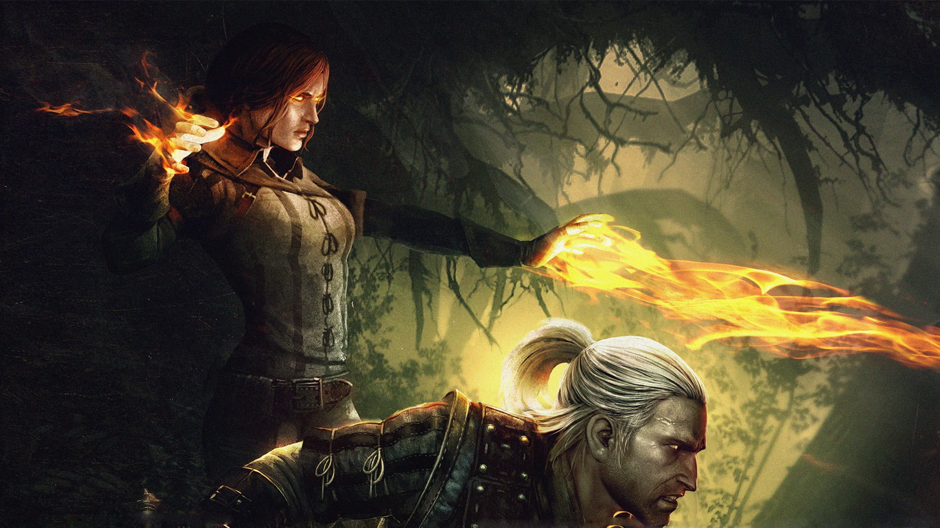 man and woman application walpaper The Witcher dark 2 Assassins of Kings 2k