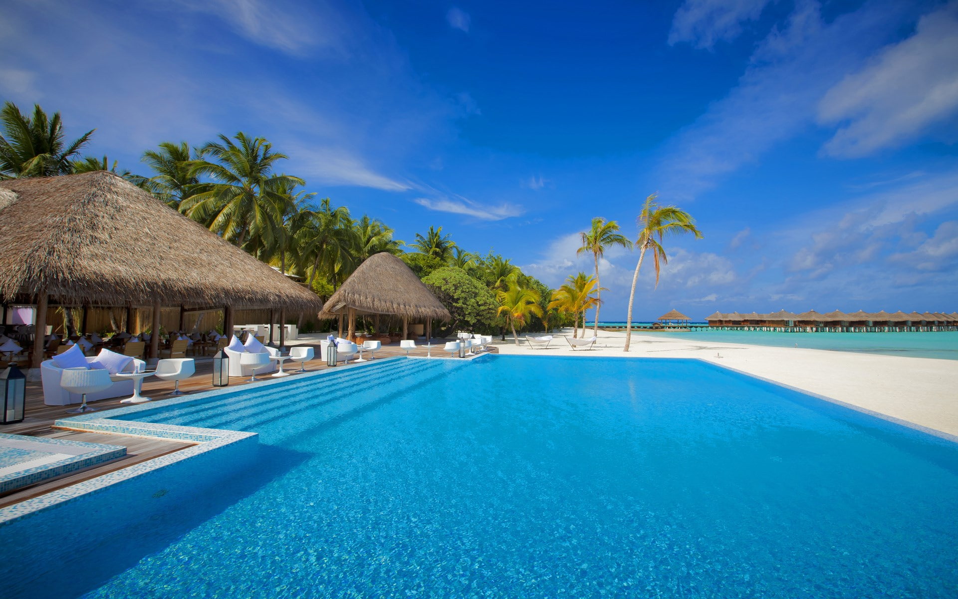 nature screen backgrounds tropical climate water 2k