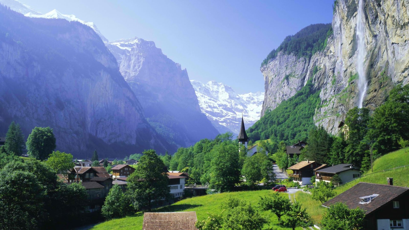 nature landscape mountains Switzerland 2k