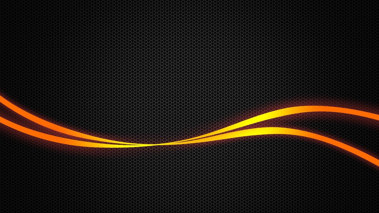 Orange waves on hexagon pattern orange wavy line graphic art 2k