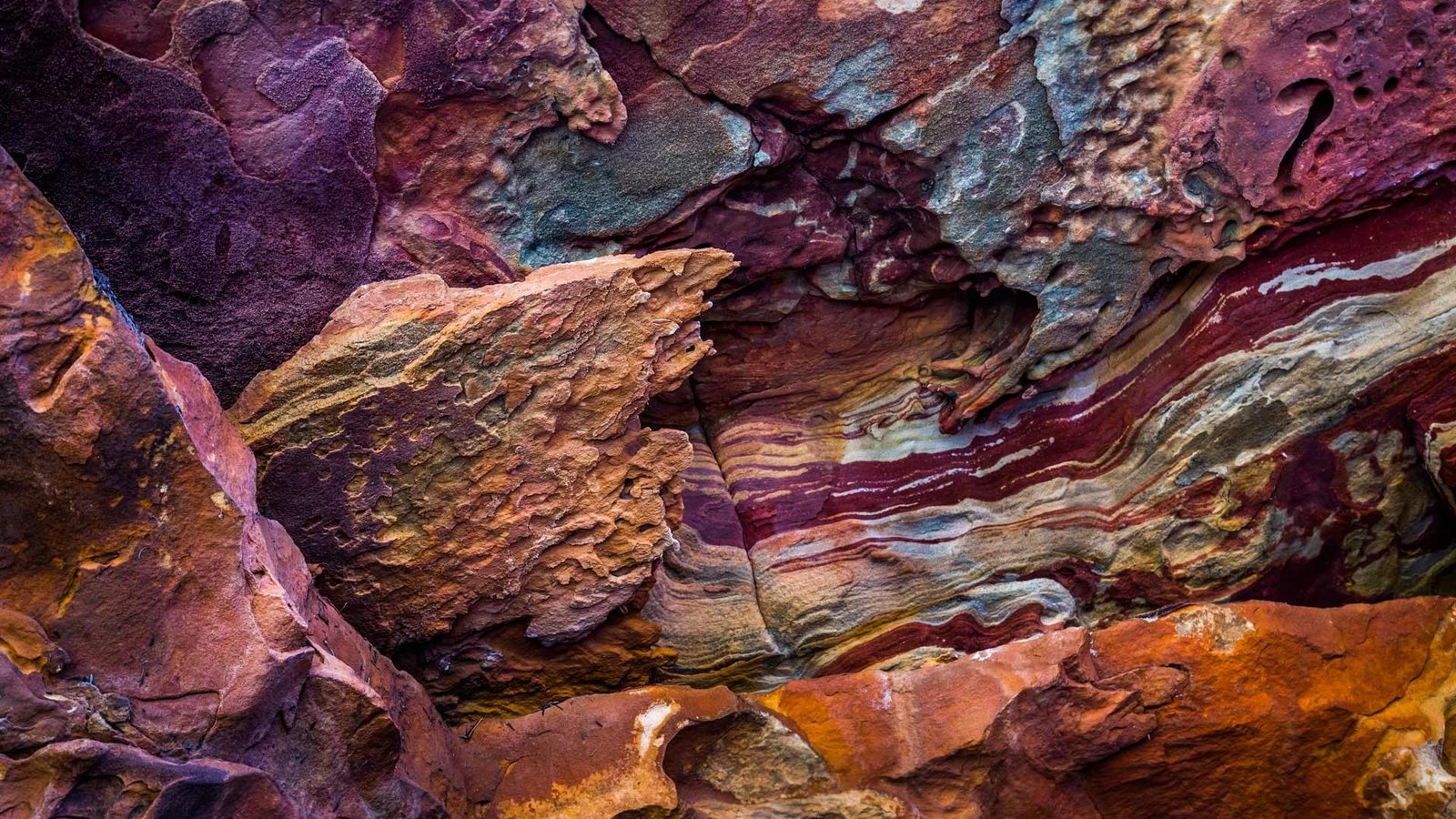 abstract painting photography rock nature colorful formation 2k
