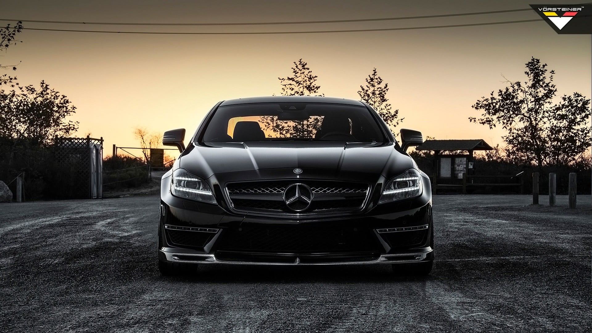 black Mercedes Benz car CLS 63 AMG vehicle cars 2k