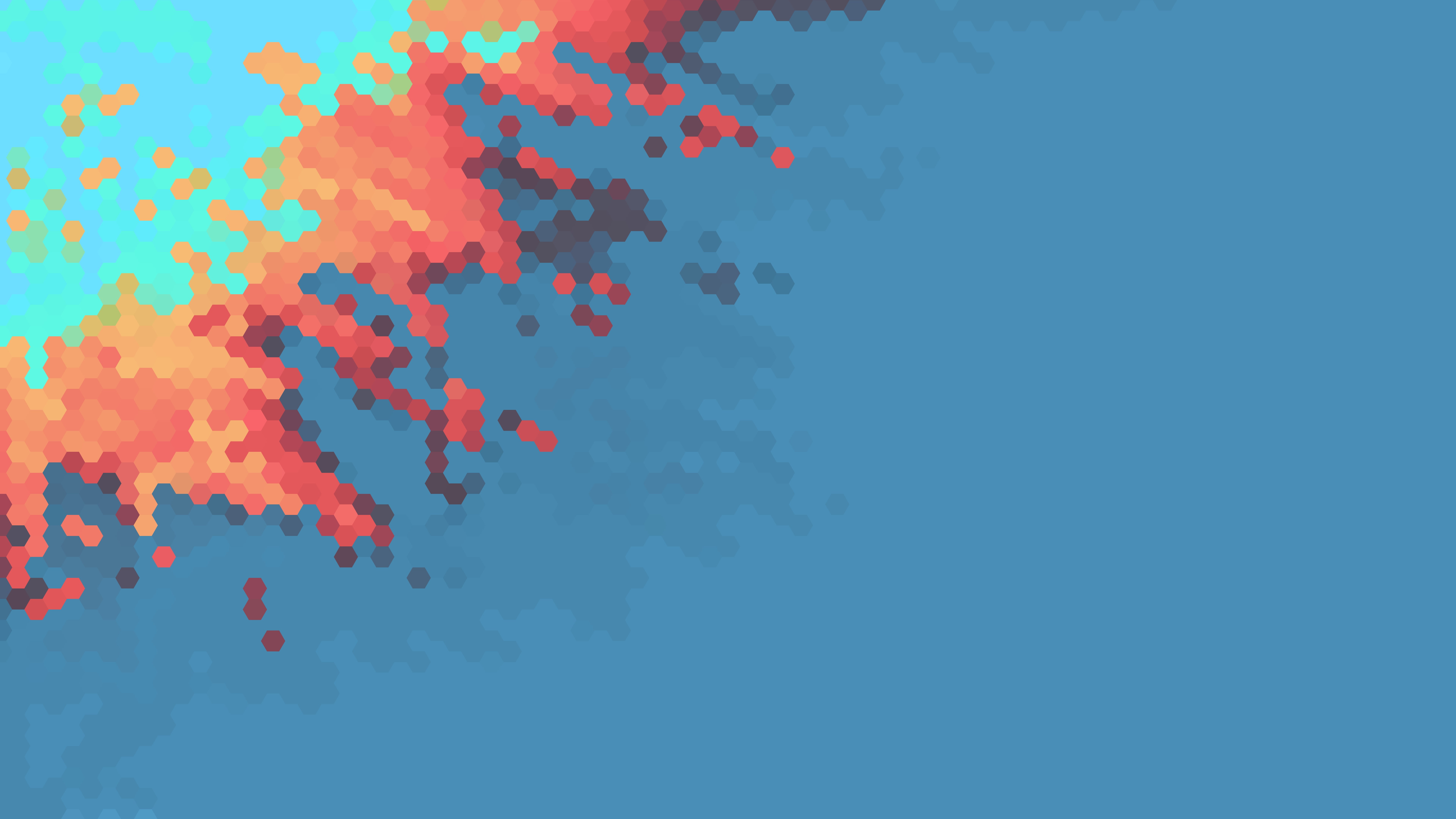 hexagon burning abstract minimalism blue simple background 2k 4k 5k 8k