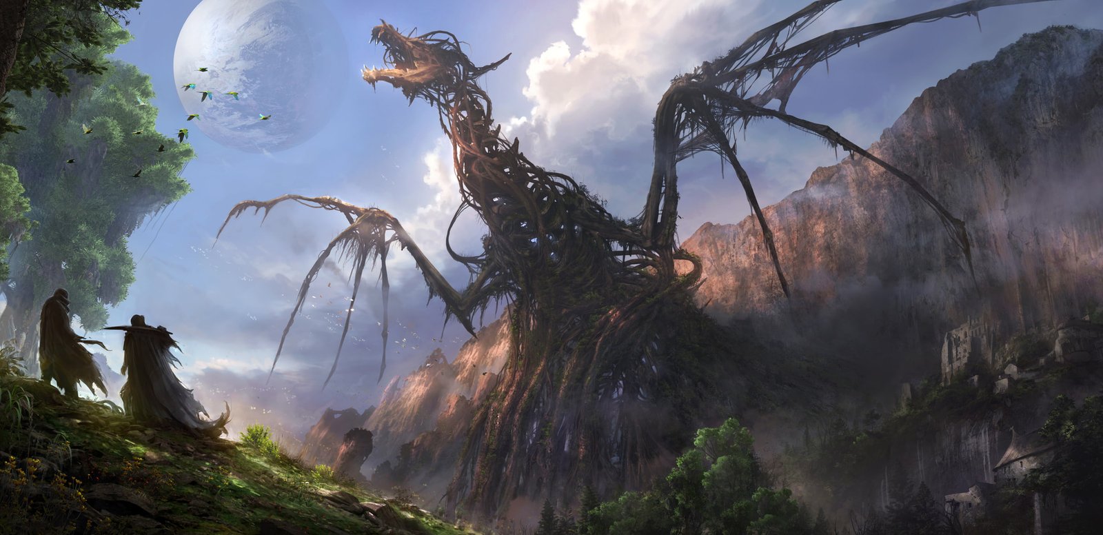 Horizon Zero Dawn game wallpaper digital art artwork dragon 2k