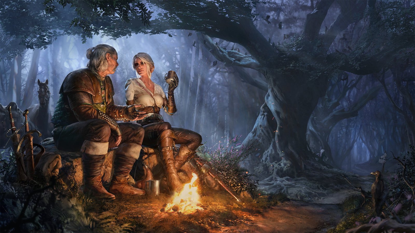 The Witcher 3 Wild Hunt Ciri campfire 2k