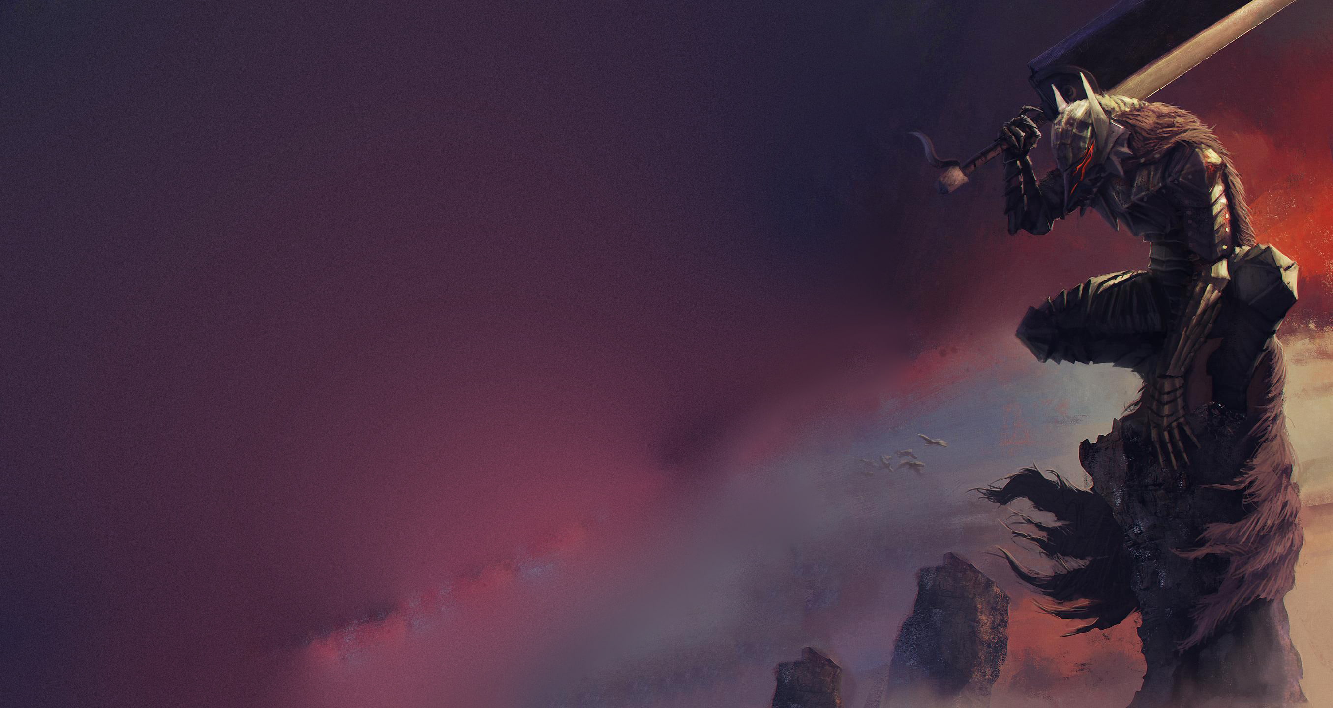 artwork Berserk smoke physical structure nature night 2k