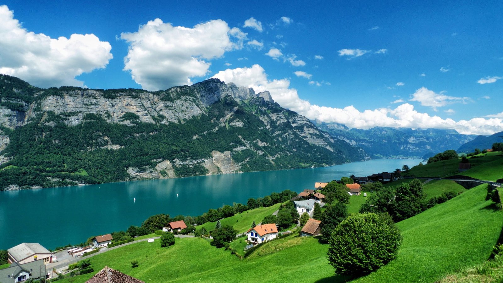 landscape nature clouds Switzerland 2k