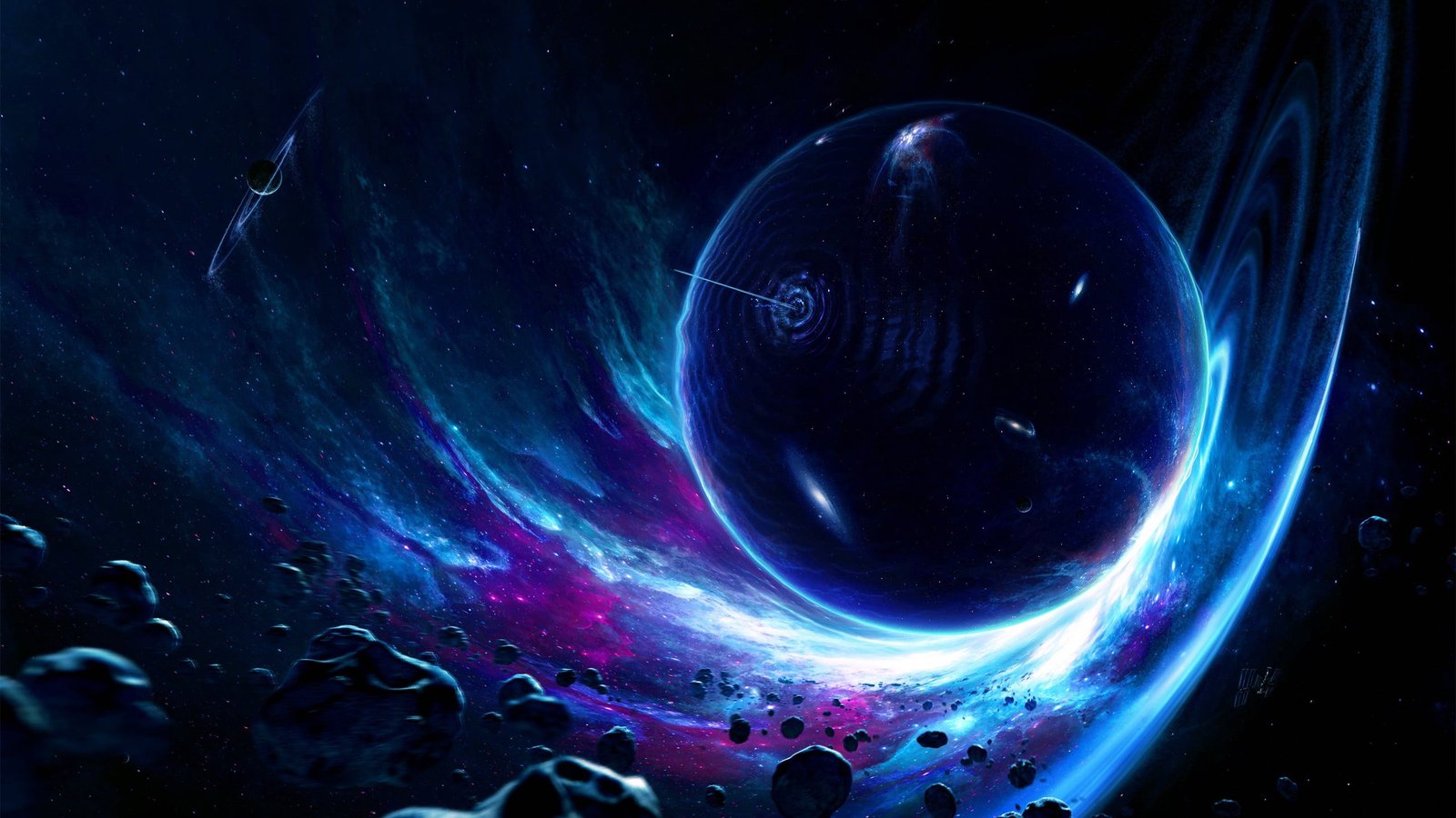 planet illustration artwork digital art space asteroid 2k