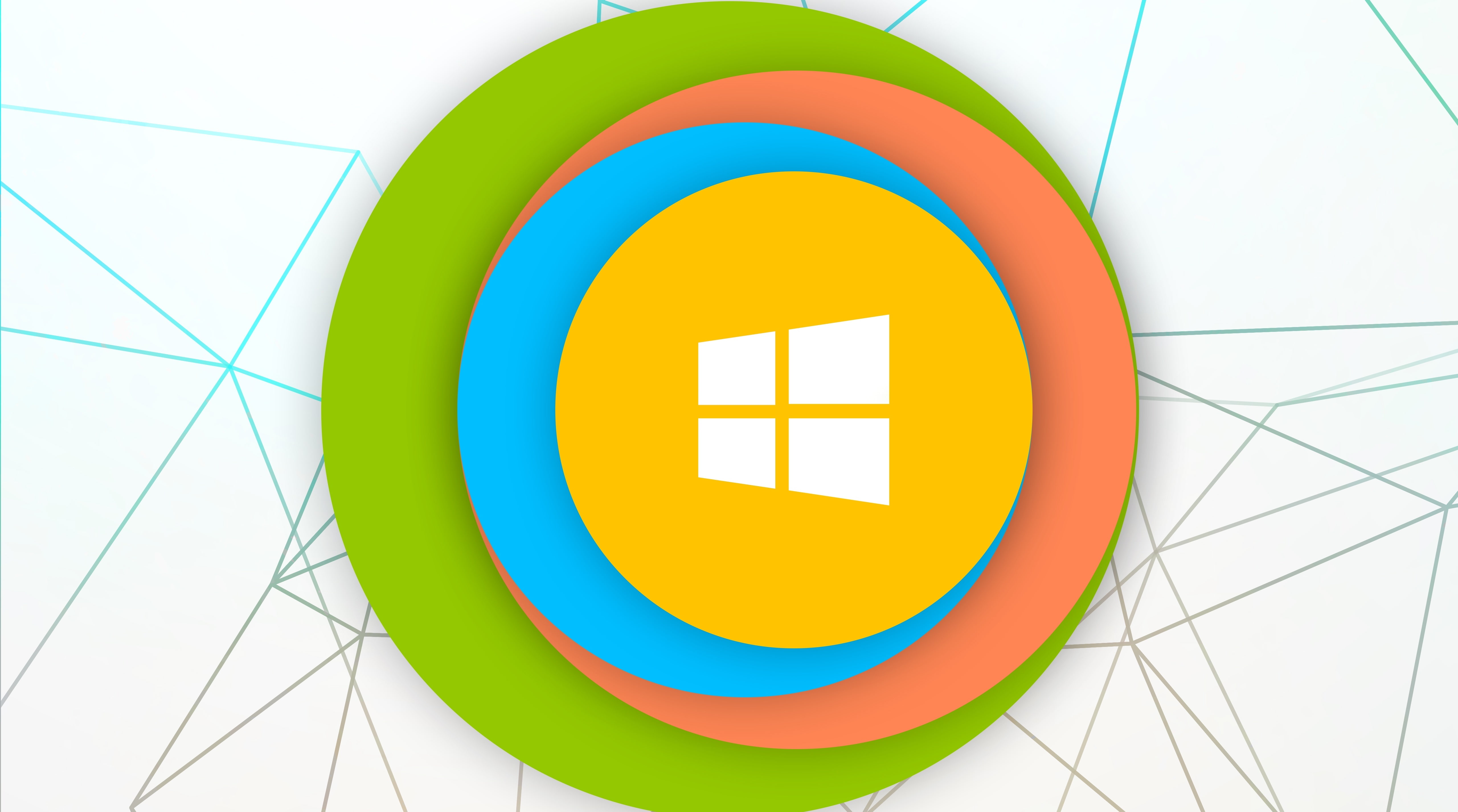 Windows Microsoft logo 10 art geometric shape 2k 4k 5k