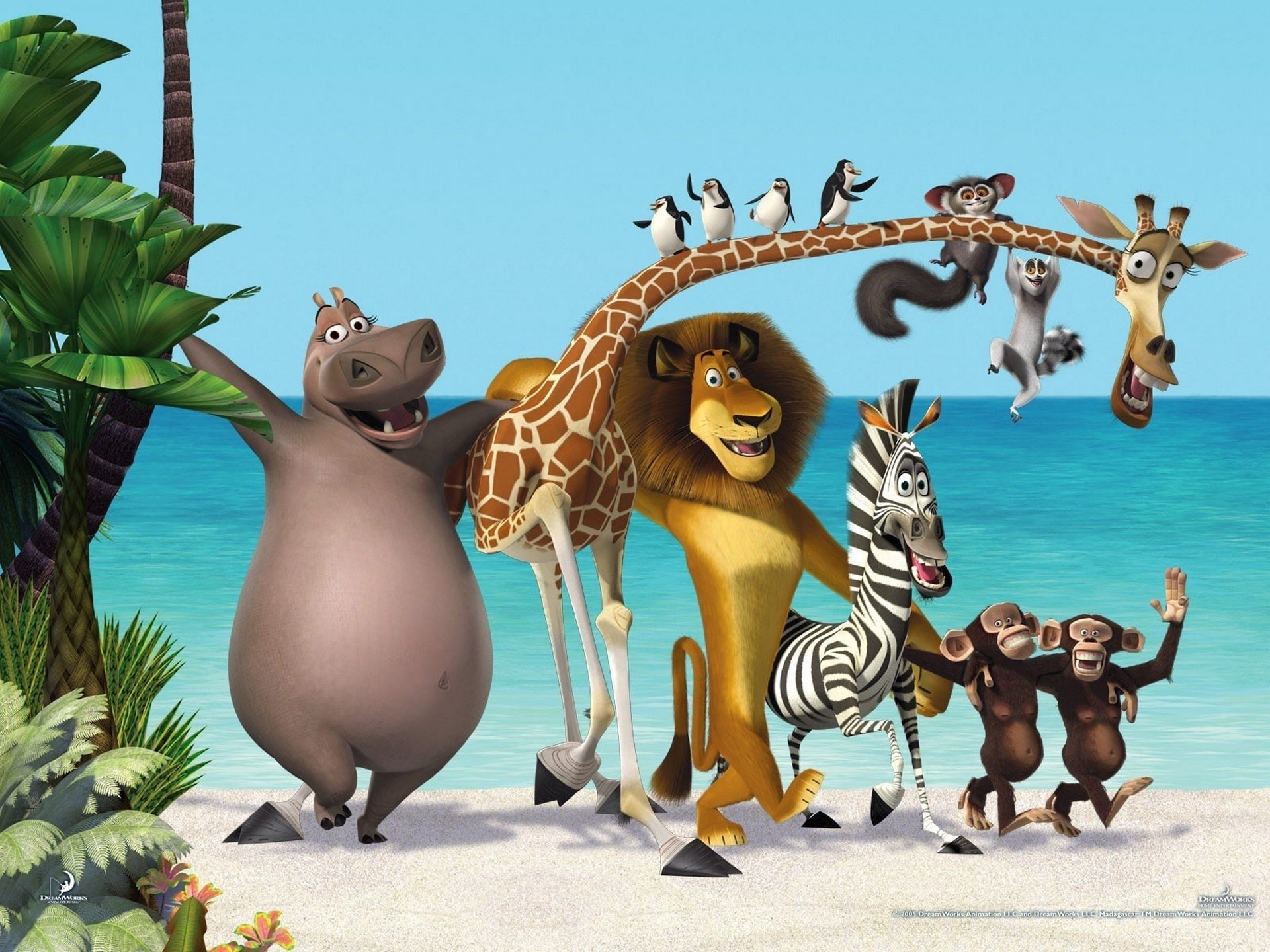 Movie Madagascar 3 Europe's Most Wanted Beach Giraffe Hippo 2k