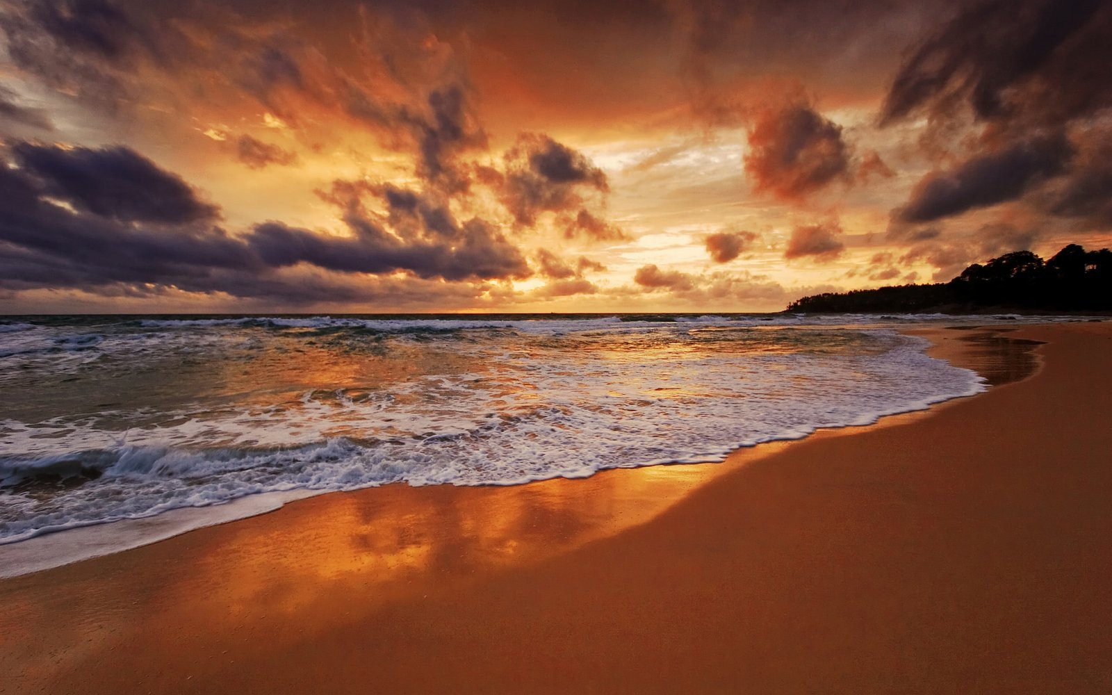 sea and seashore sunset beach sky sunlight clouds water 2k