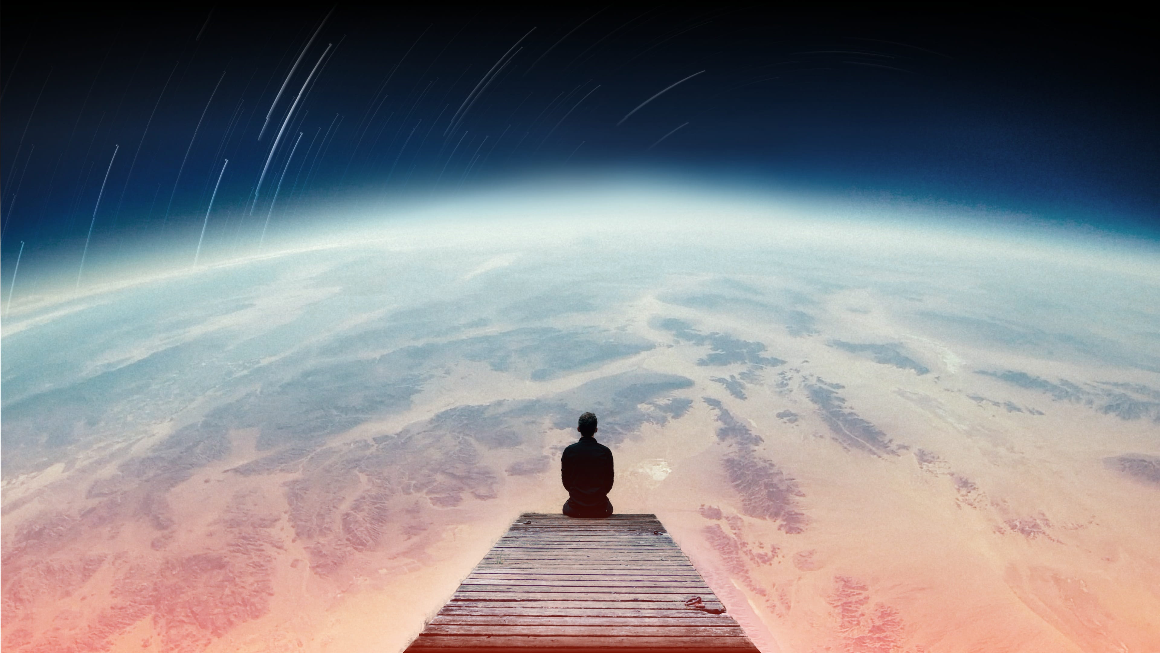 space planet person looking at stars surreal surrealism 2k 4k