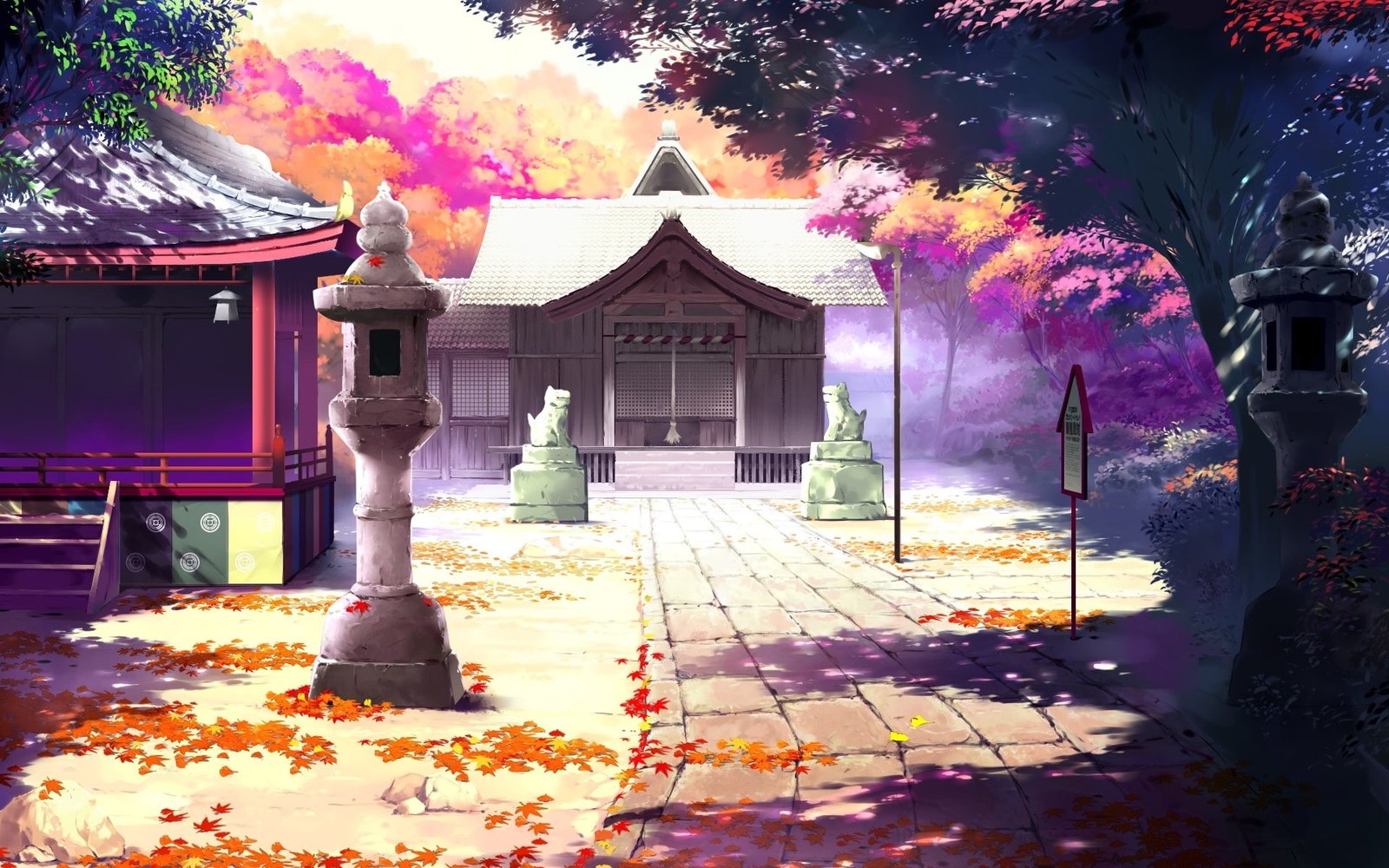 Beautiful anime scenery houses autumn 2k