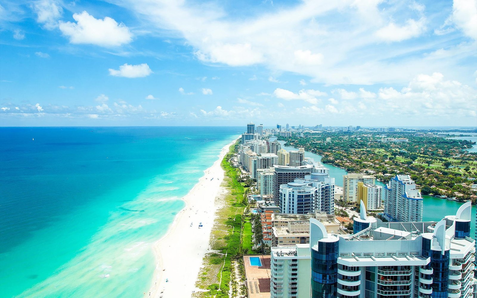 Miami Florida city summer beach ocean buildings 2k