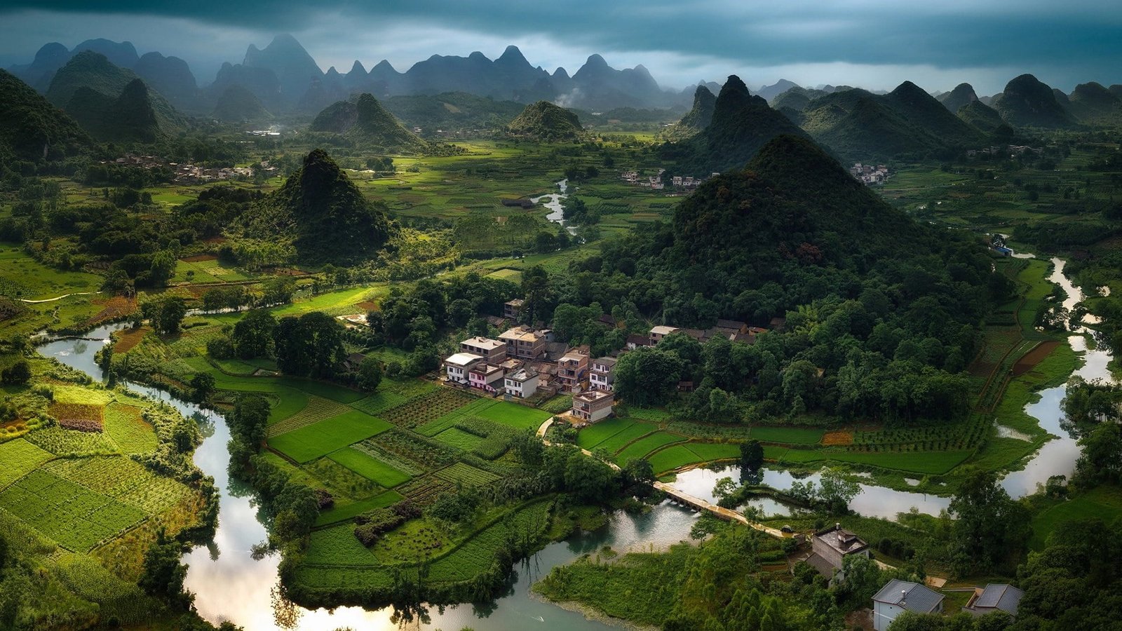 nature mountain village cuiping hill mountains 2k