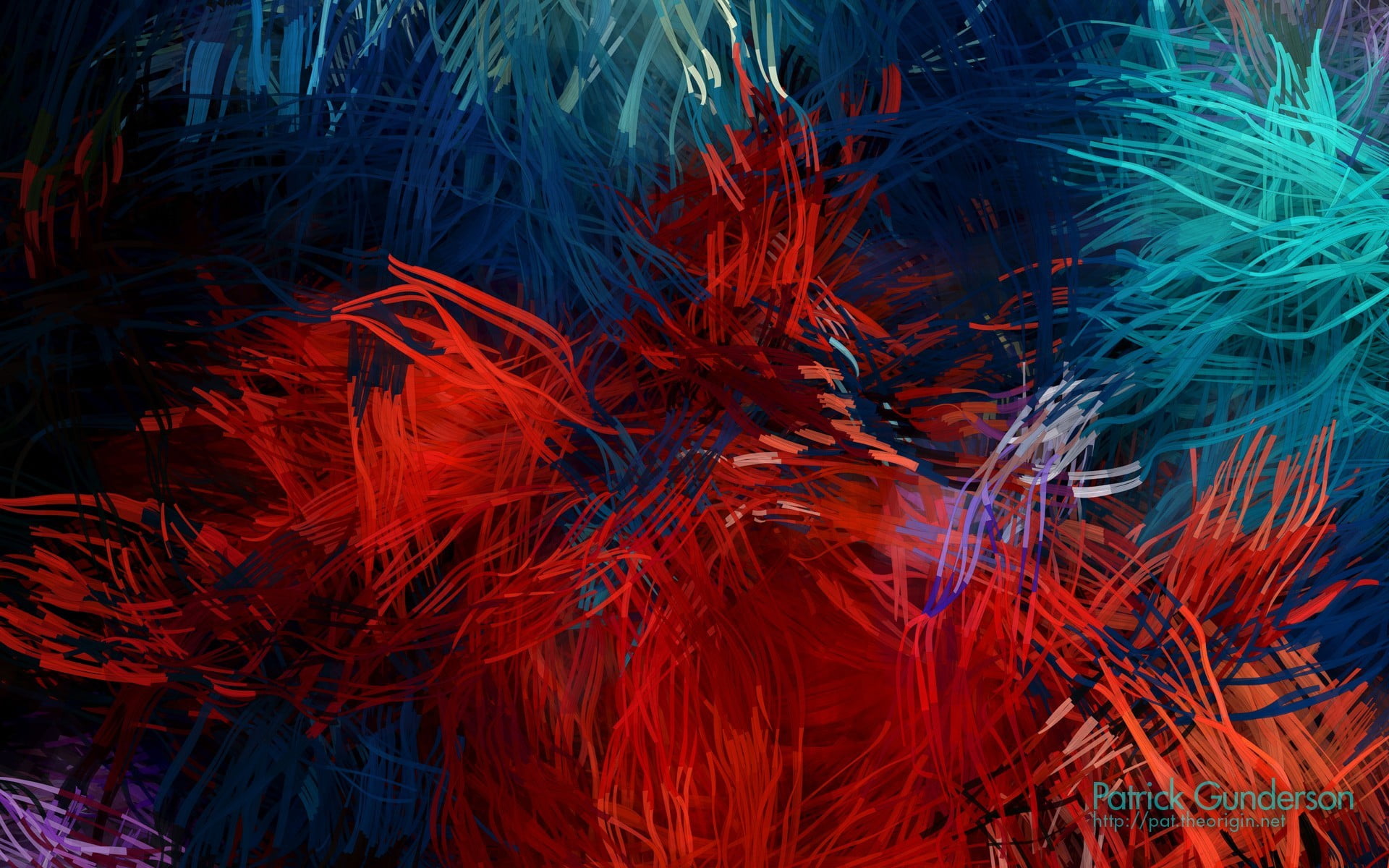 red and blue paint splatter simple background minimalism 2k
