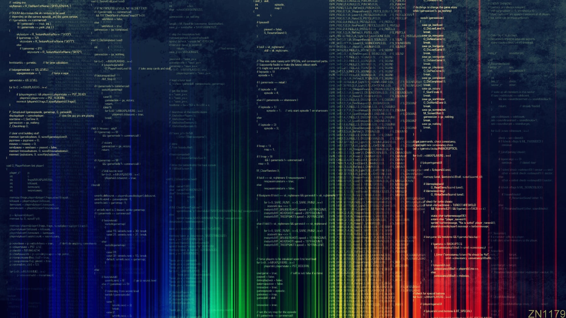 data code wallpaper rainbows lights colorful programming 2k
