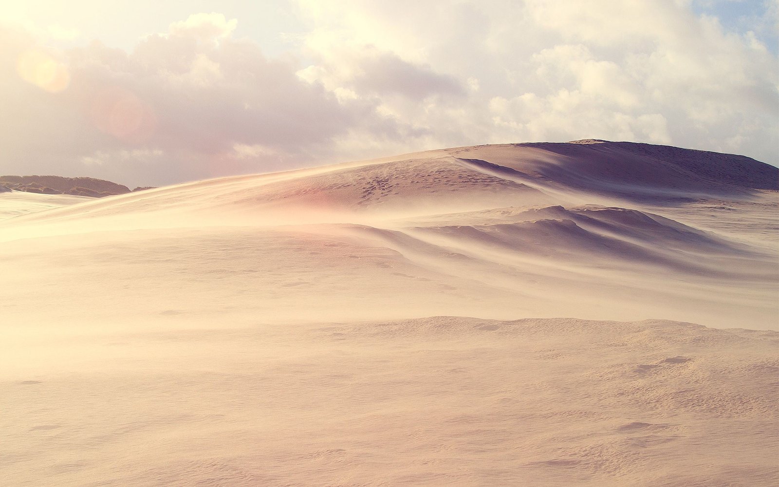 gray desert dune landscape nature clouds sand scenics 2k