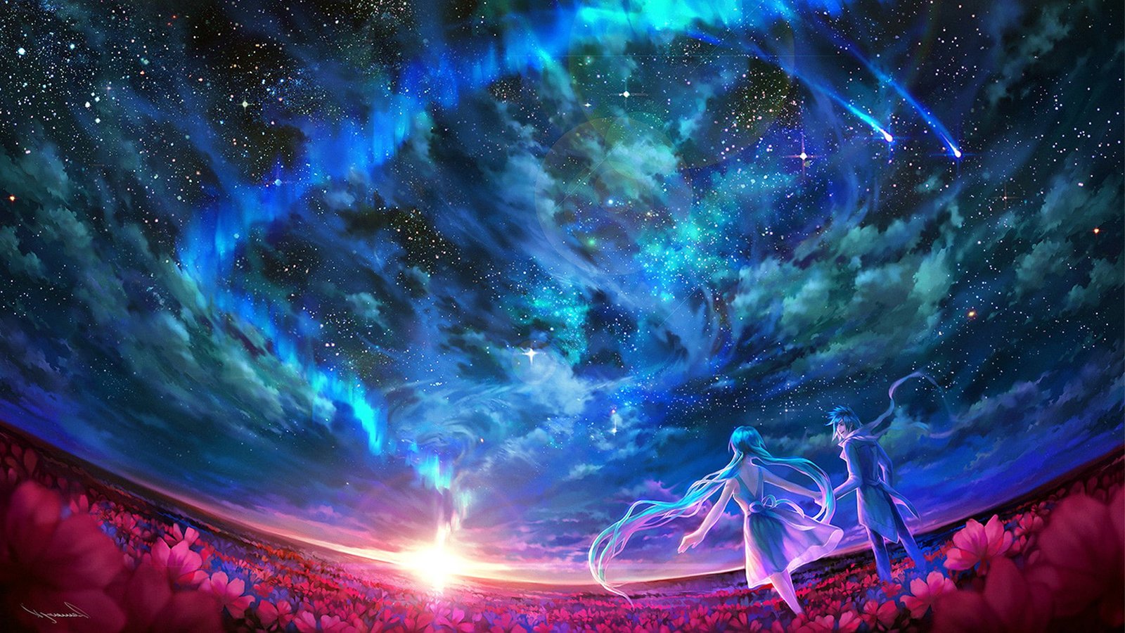 anime star light digital design space wallpaper graphic 2k