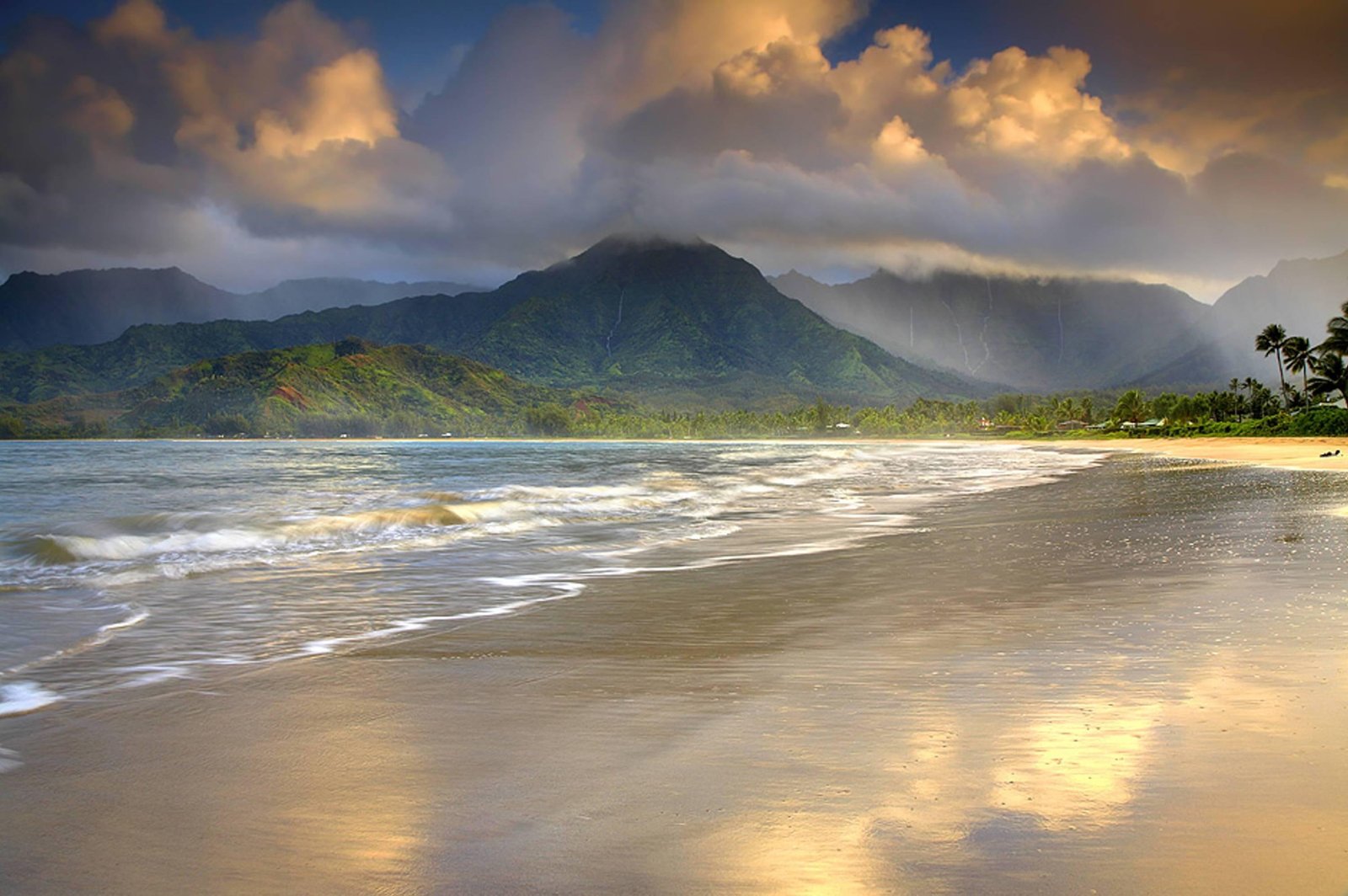 Hanalei Bay Hawaii pacific hawaiian beach polynesia sand 2k