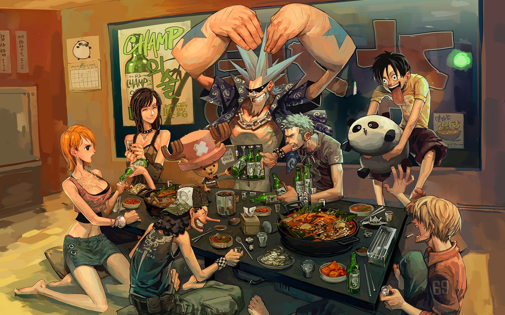 One Piece characters digital wallpaper Anime Franky 2k