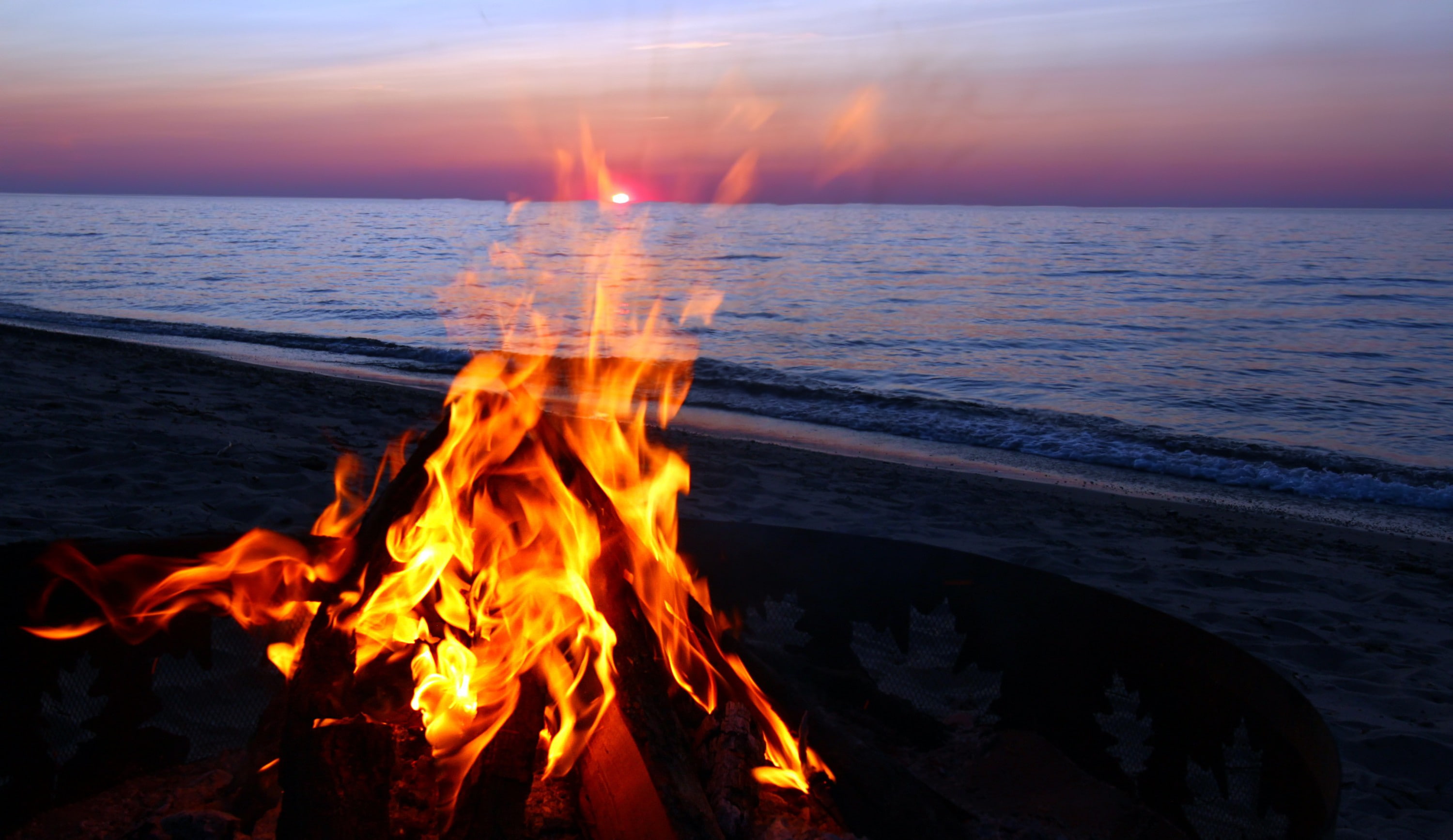 beach fire sky water burning sea heat temperature natural phenomenon 2k