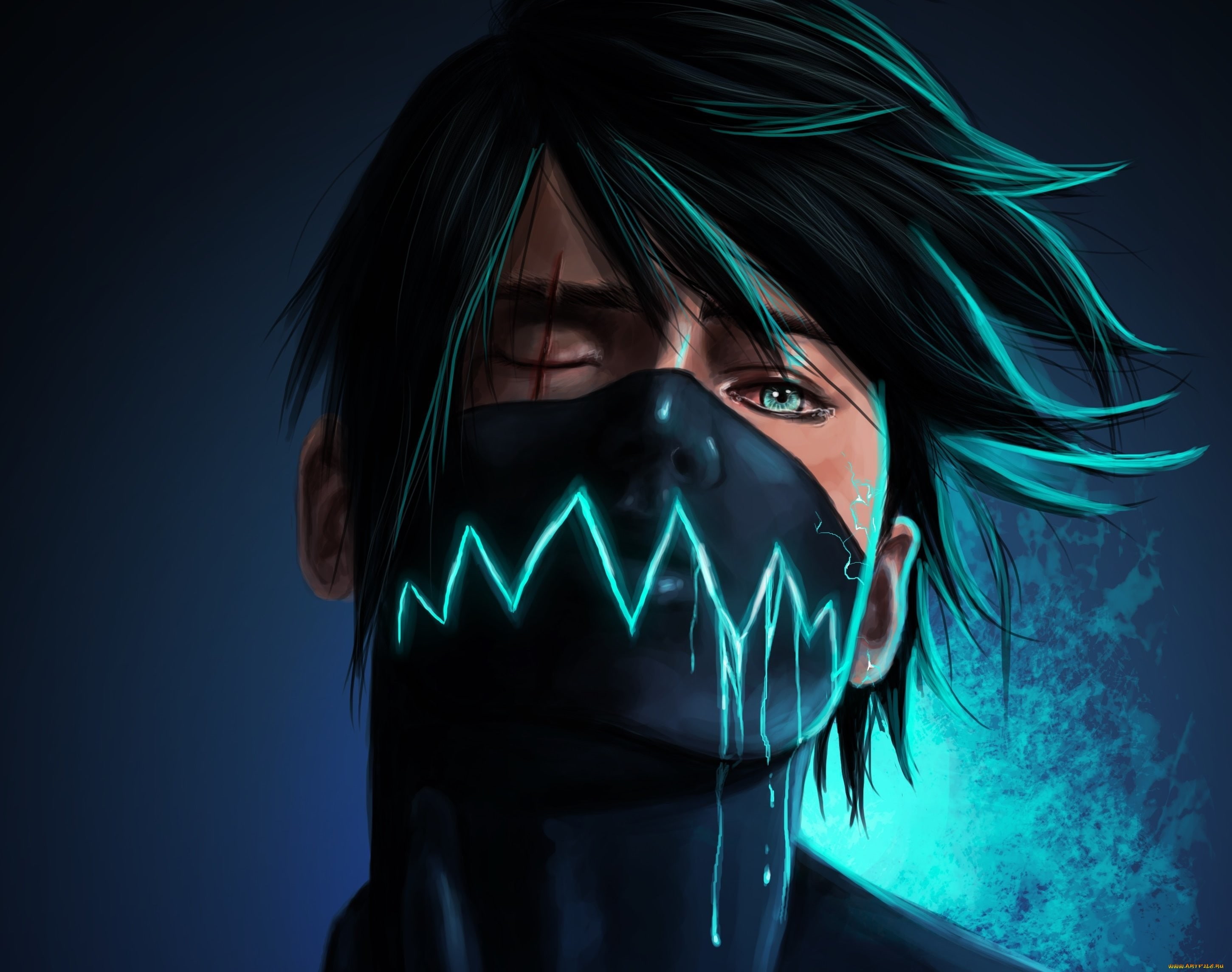 Hatake Kakashi scars face mask anime 2k