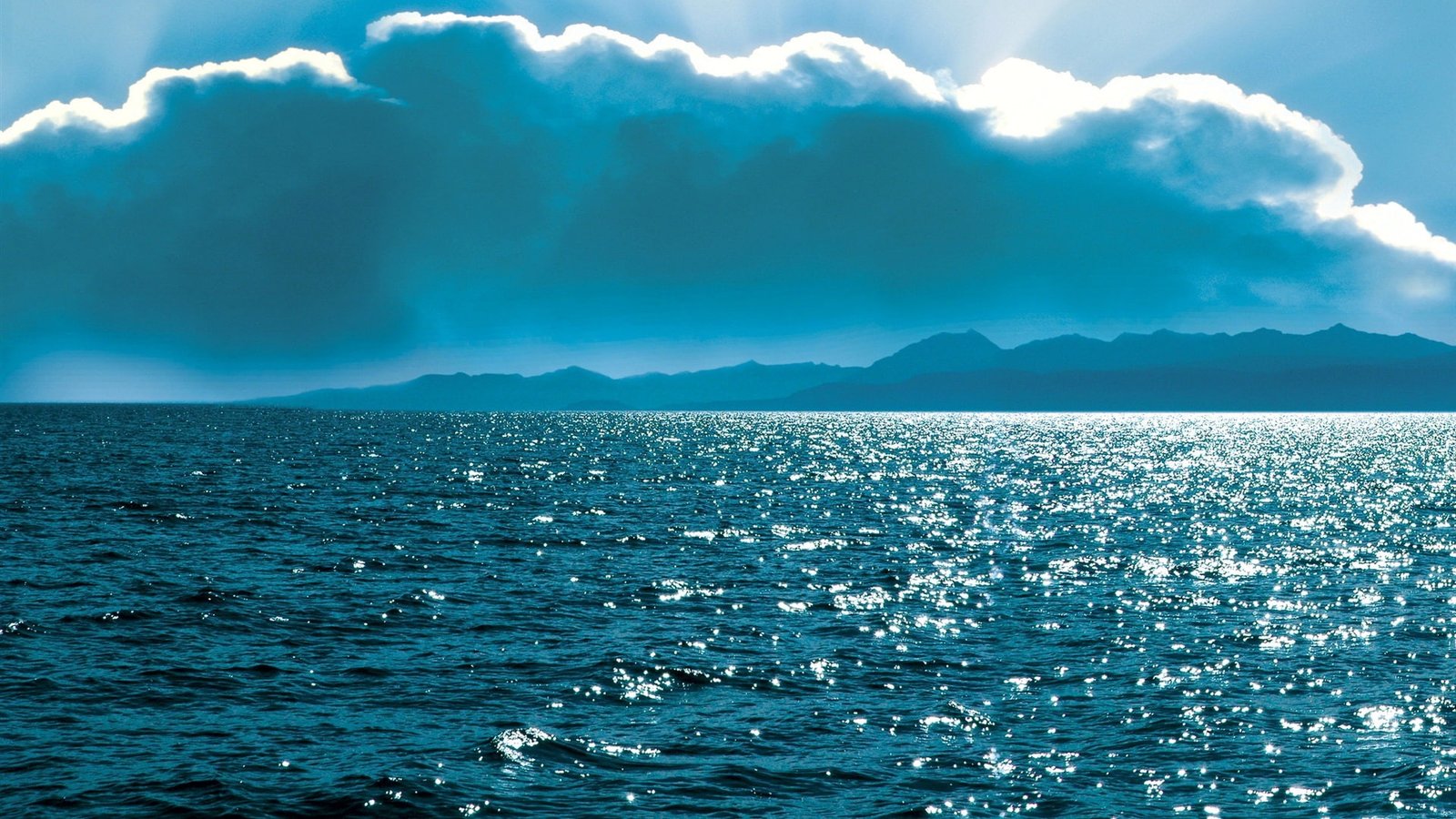 Russia nature scenery Baikal lake coast clouds sun blue sky 2k