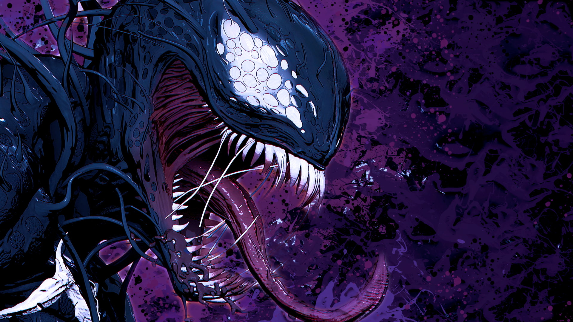 Venom Marvel Comics villains illustration comic art artwork 2k
