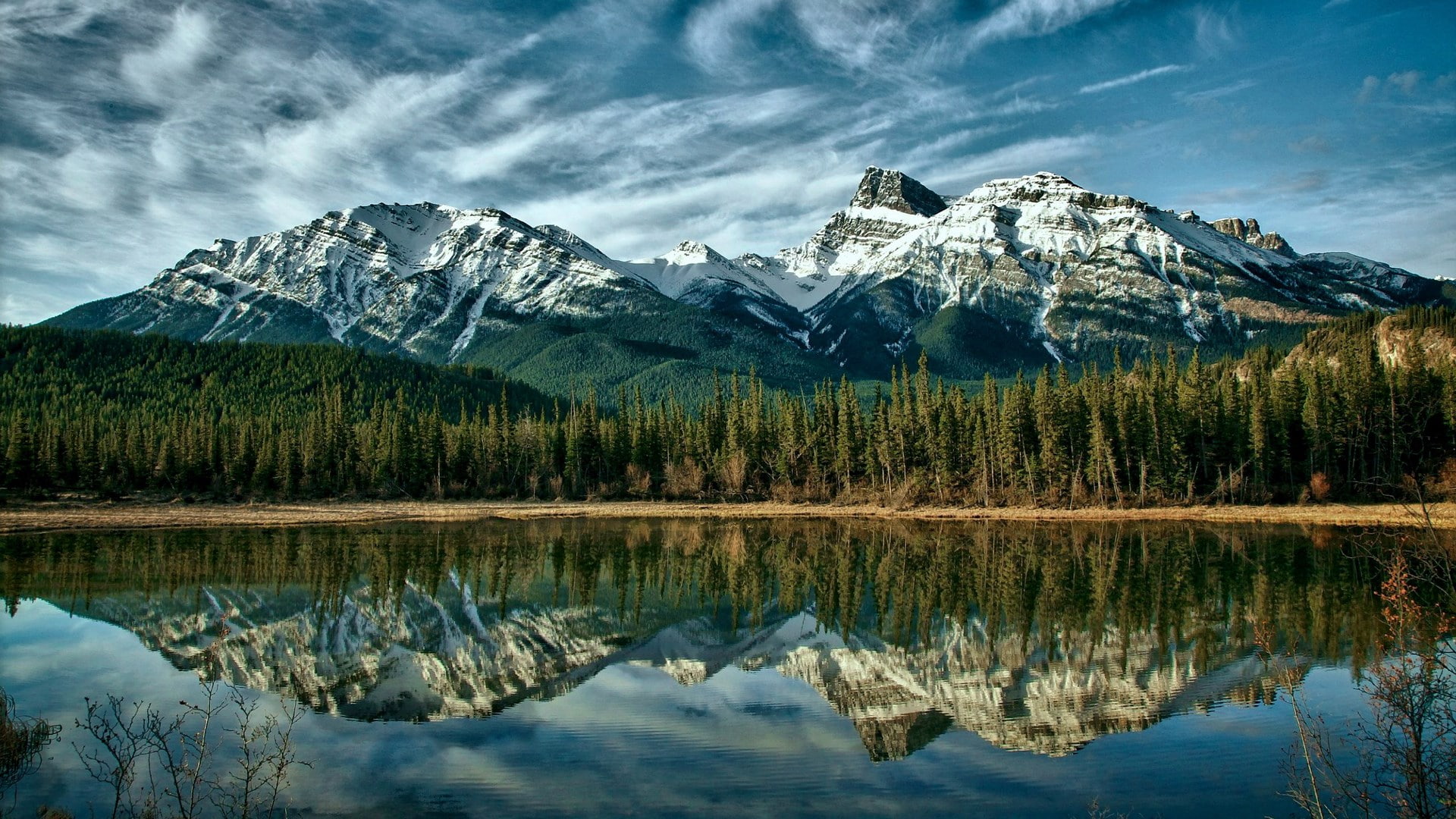 best amazing nature mountain reflection scenics 2k