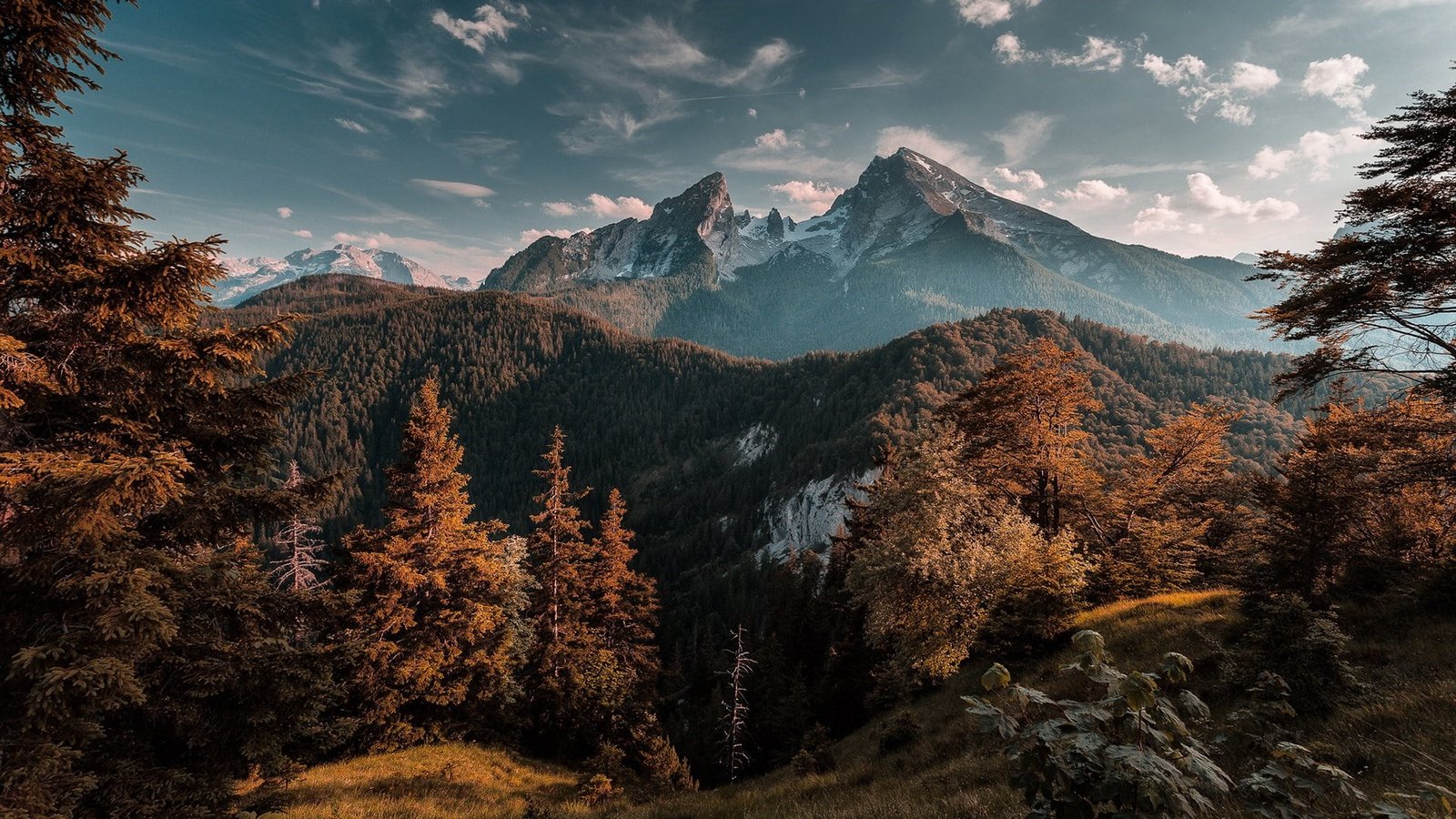 germany watzmann sky mountain wilderness tree range 2k