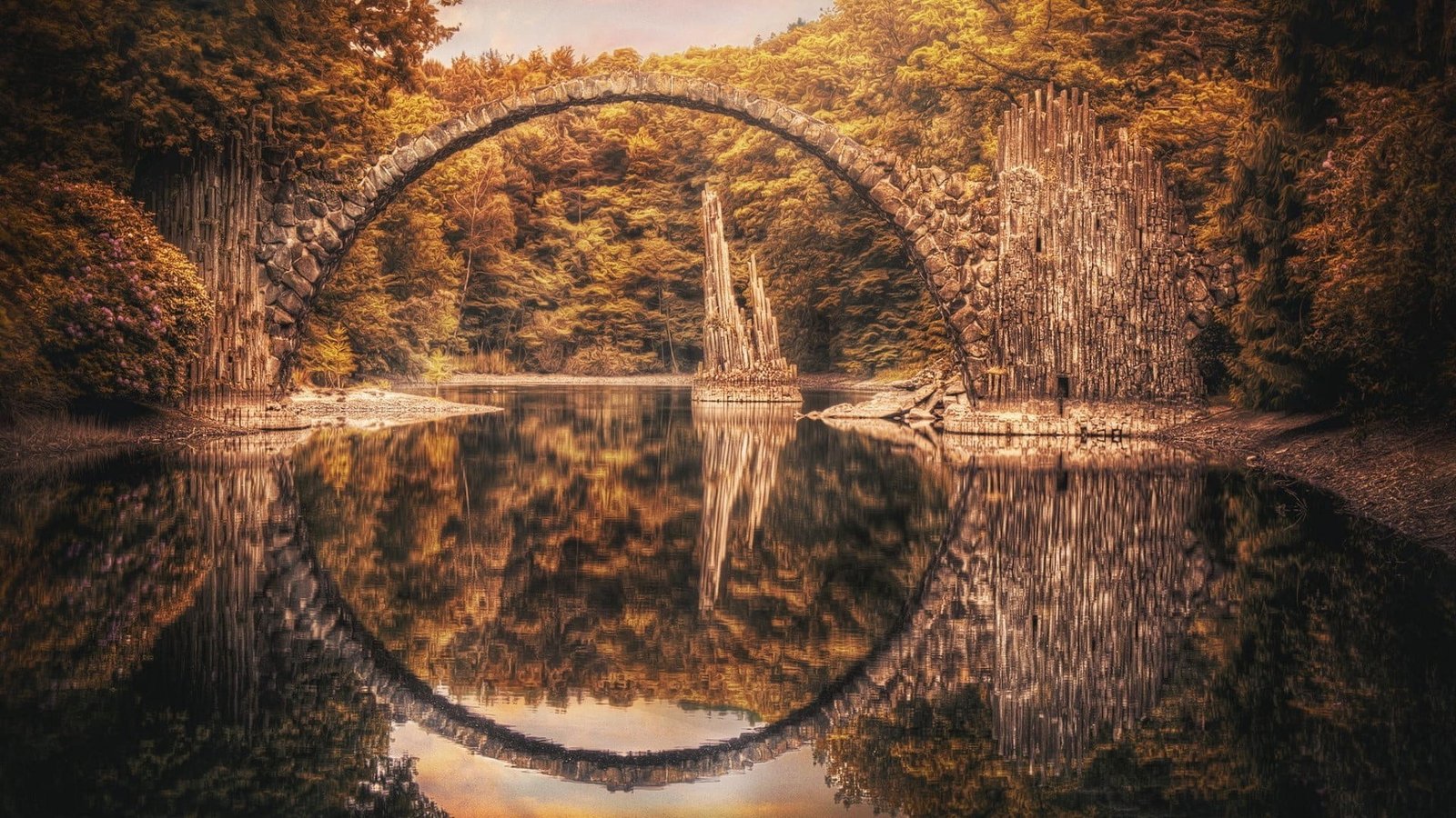 lake and trees wallpaper photo of forest landscape HDR reflection 2k
