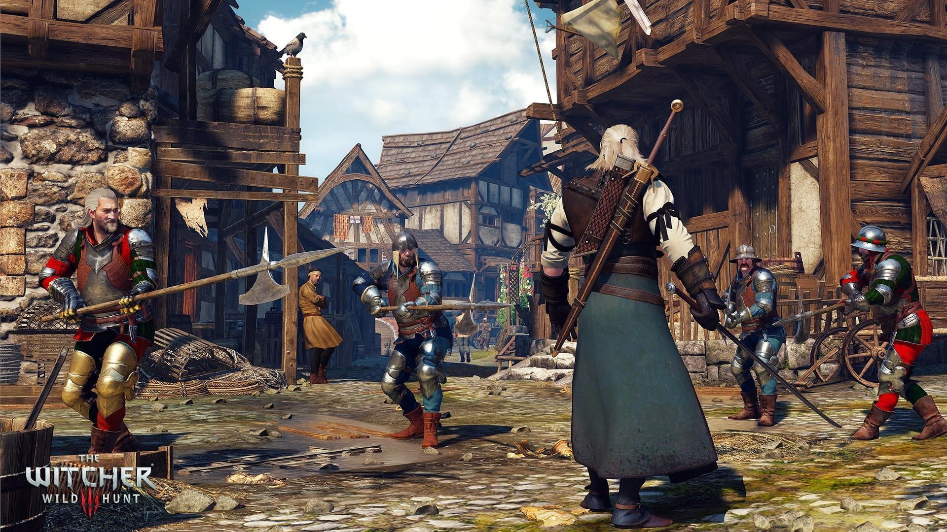 Novigrad white hair CD Projekt RED Geralt of Rivia screen shot 2k