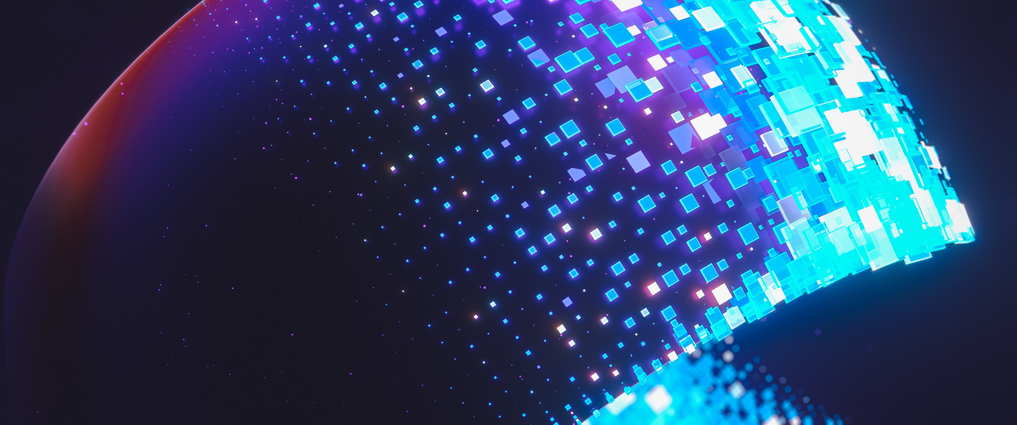 ultrawide render Abstract cyan 2k