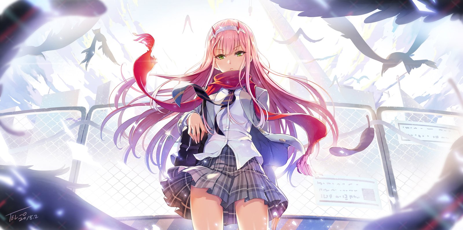 anime girls Darling in the FranXX Zero Two 2k