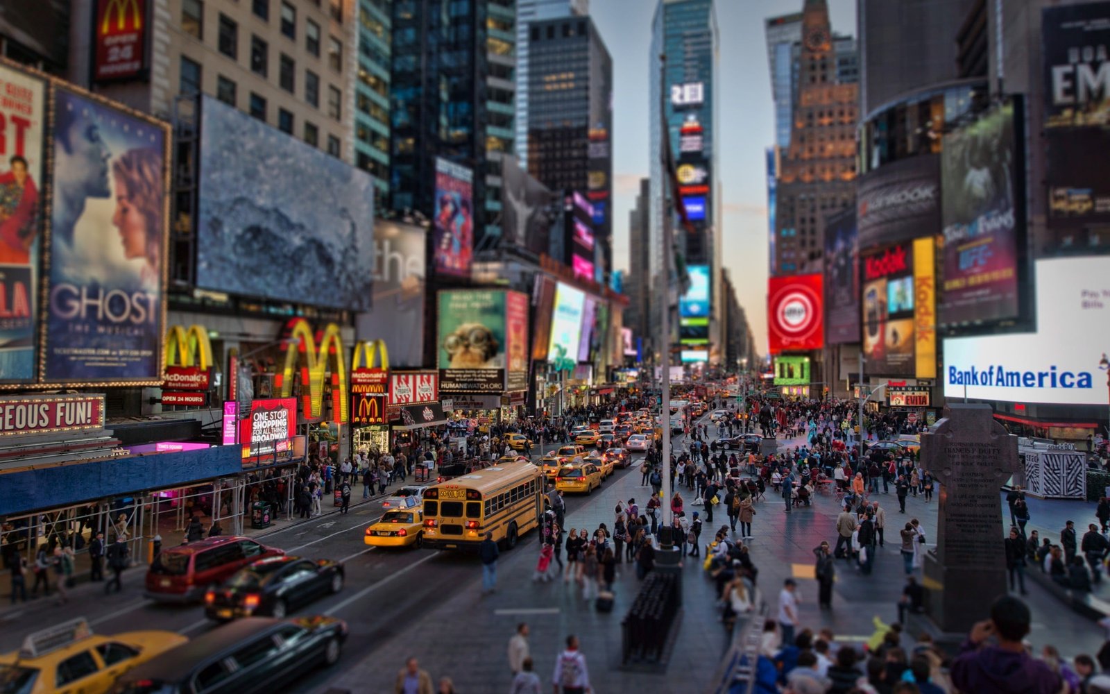 landscape photography of city buildings Time Square New York 2k