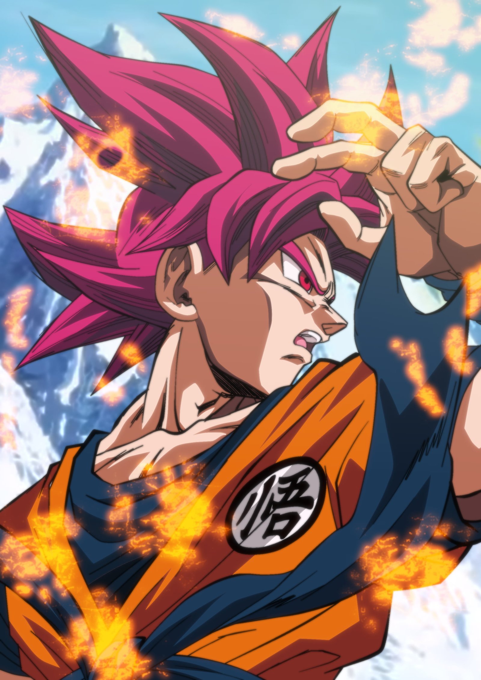 Son Goku Dragon Ball Super anime boys red eyes redhead 2k